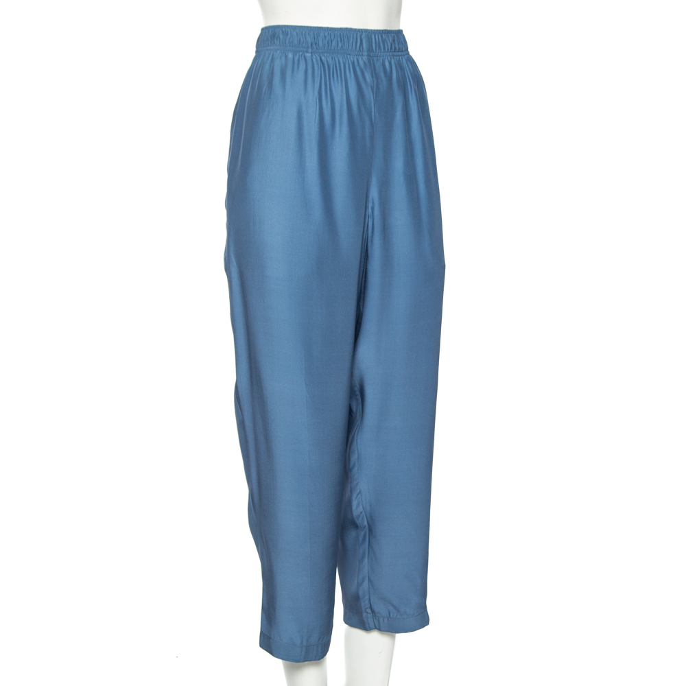 

Stella McCartney Blue Silk Elasticized Waist Pants