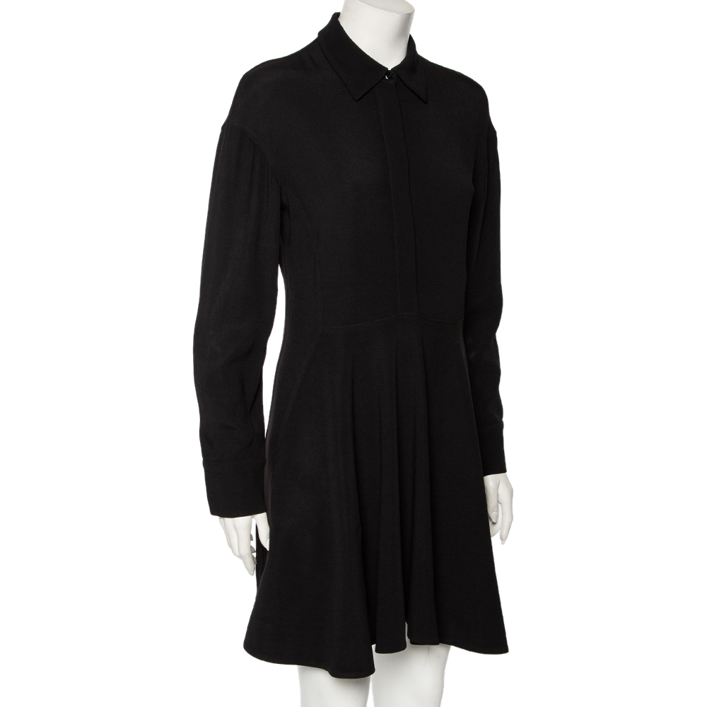 

Stella McCartney Black Crepe Long Sleeve Flared Dress