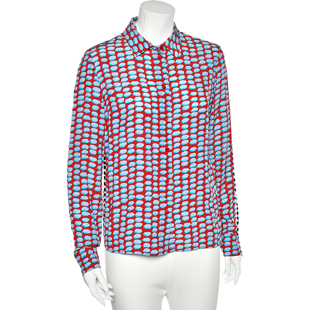 

Stella McCartney Multicolored Printed Silk Button Front Shirt, Multicolor