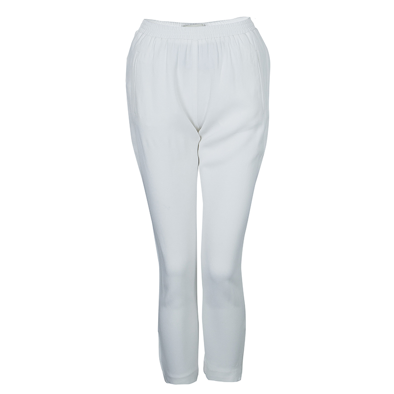 

Stella McCartney White Zip Detail Pants S