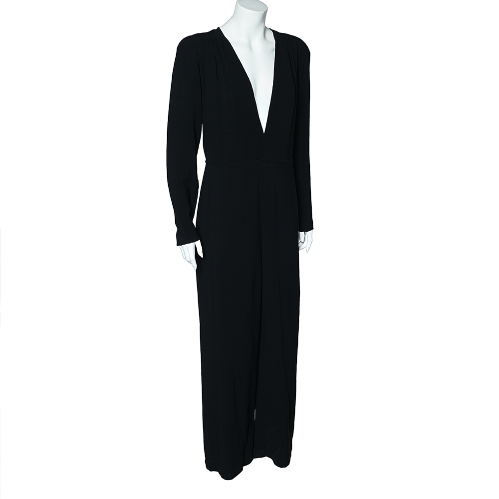 

Stella McCartney Black Crepe Plunging Neck Jumpsuit