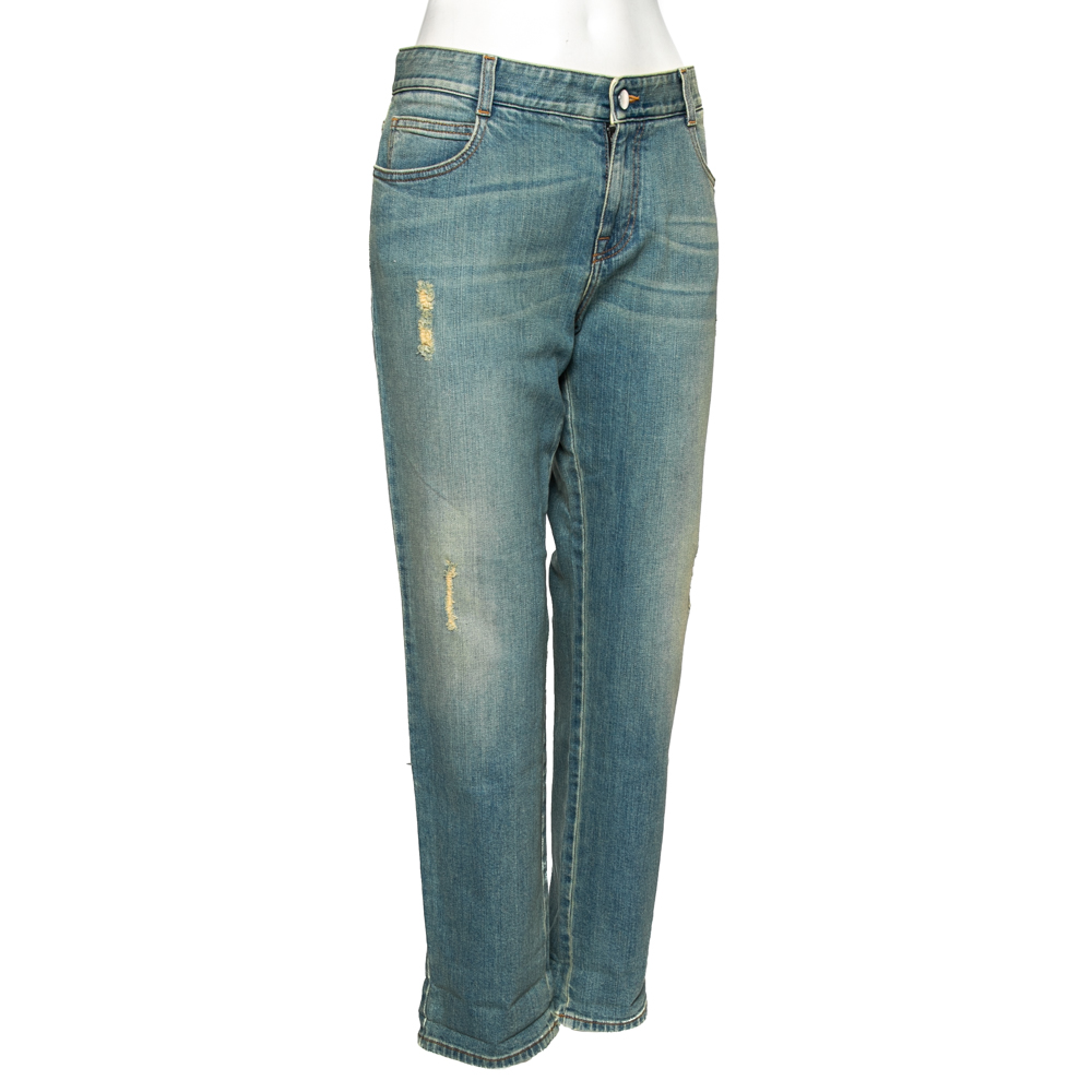 

Stella McCartney Blue Two Toned Distressed Denim Jeans