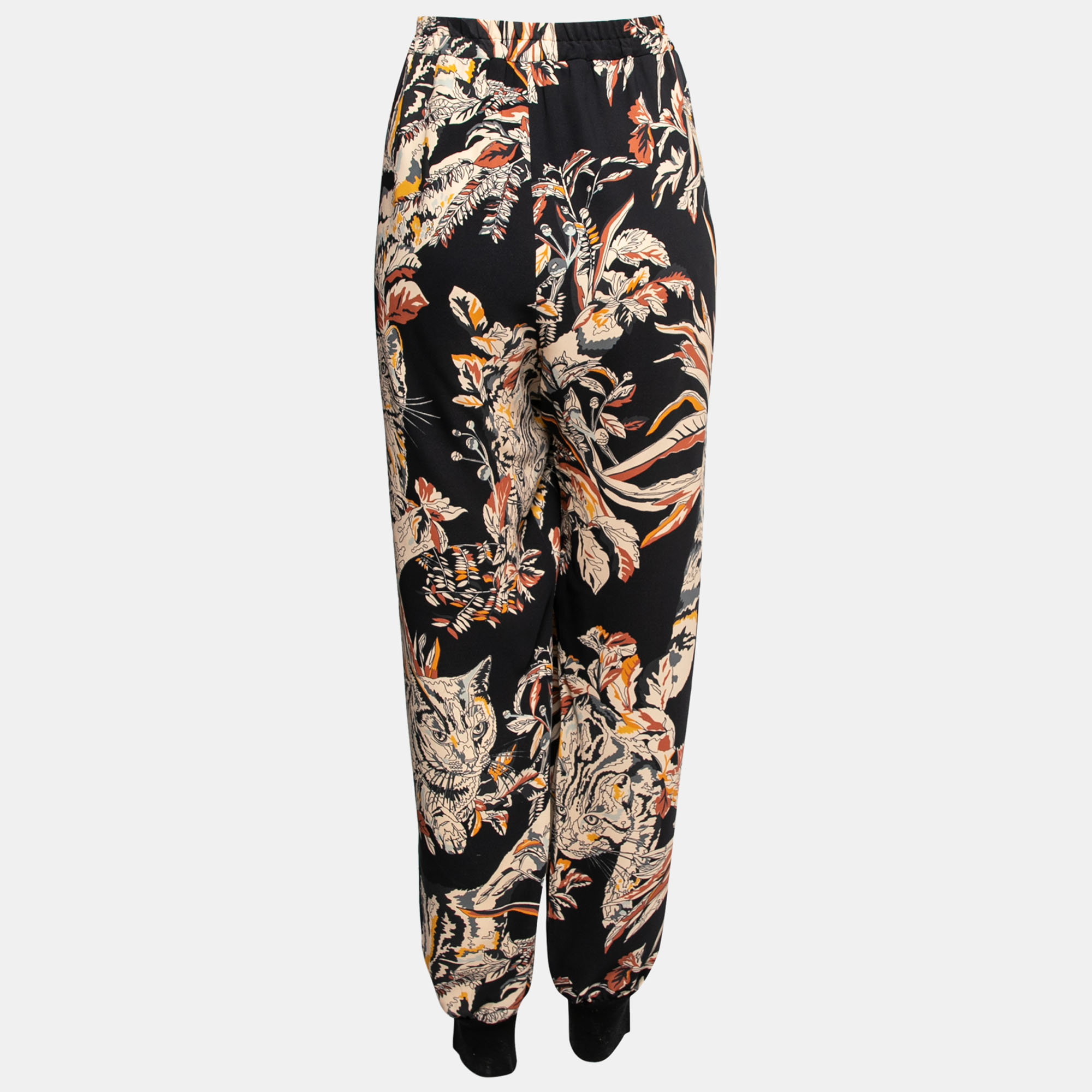 

Stella McCartney Multicolor Printed Crepe Rib Knit Trimmed Joey Trousers