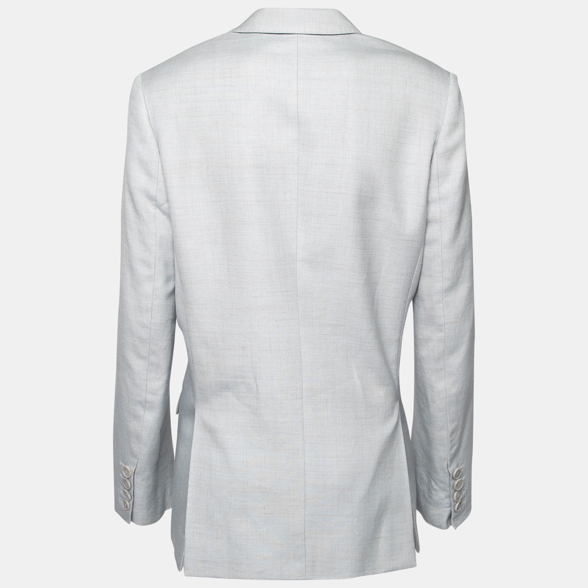 

Stella McCartney Light Blue Linen Single Breasted Blazer