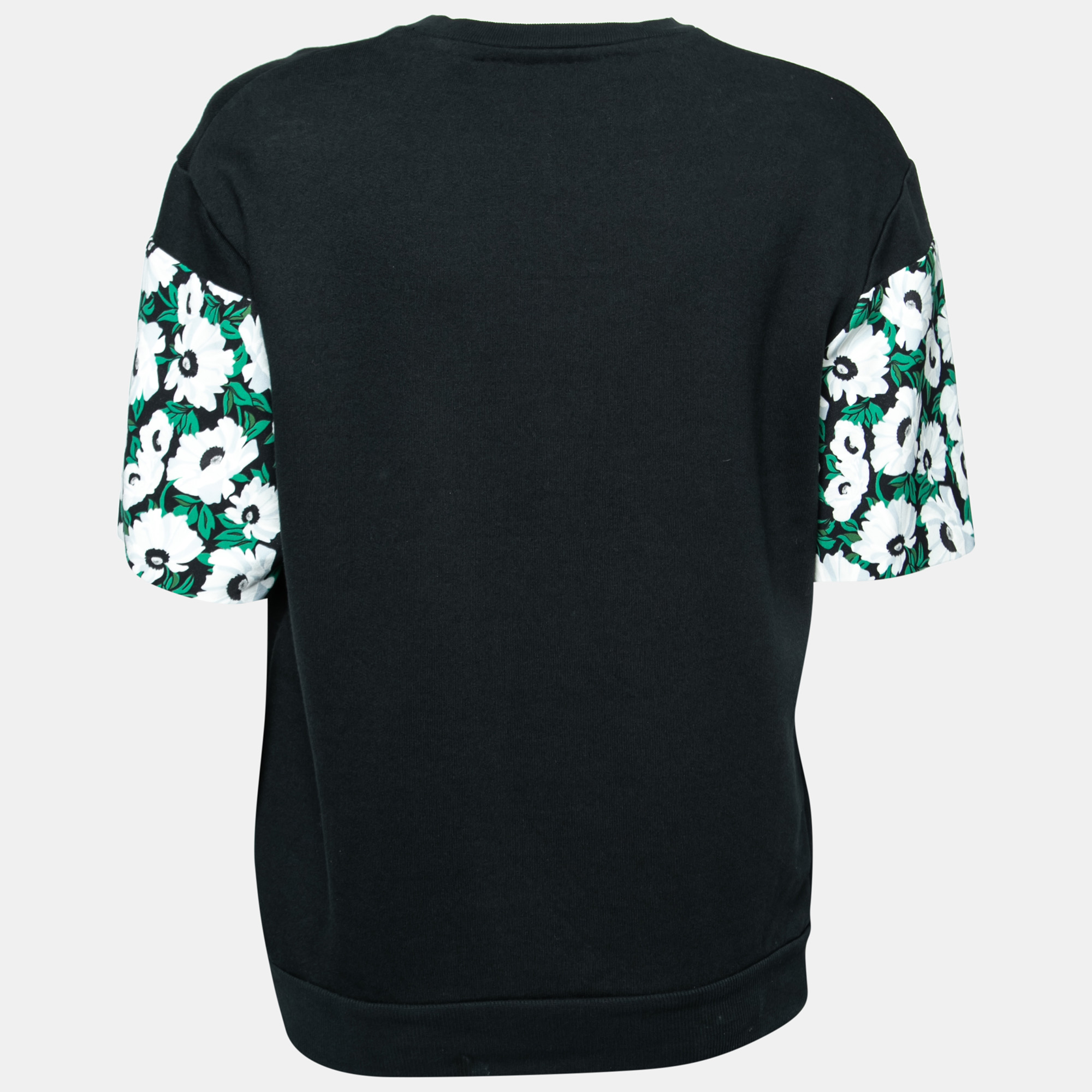 

Stella McCartney Black Floral Print & Embroidered Top