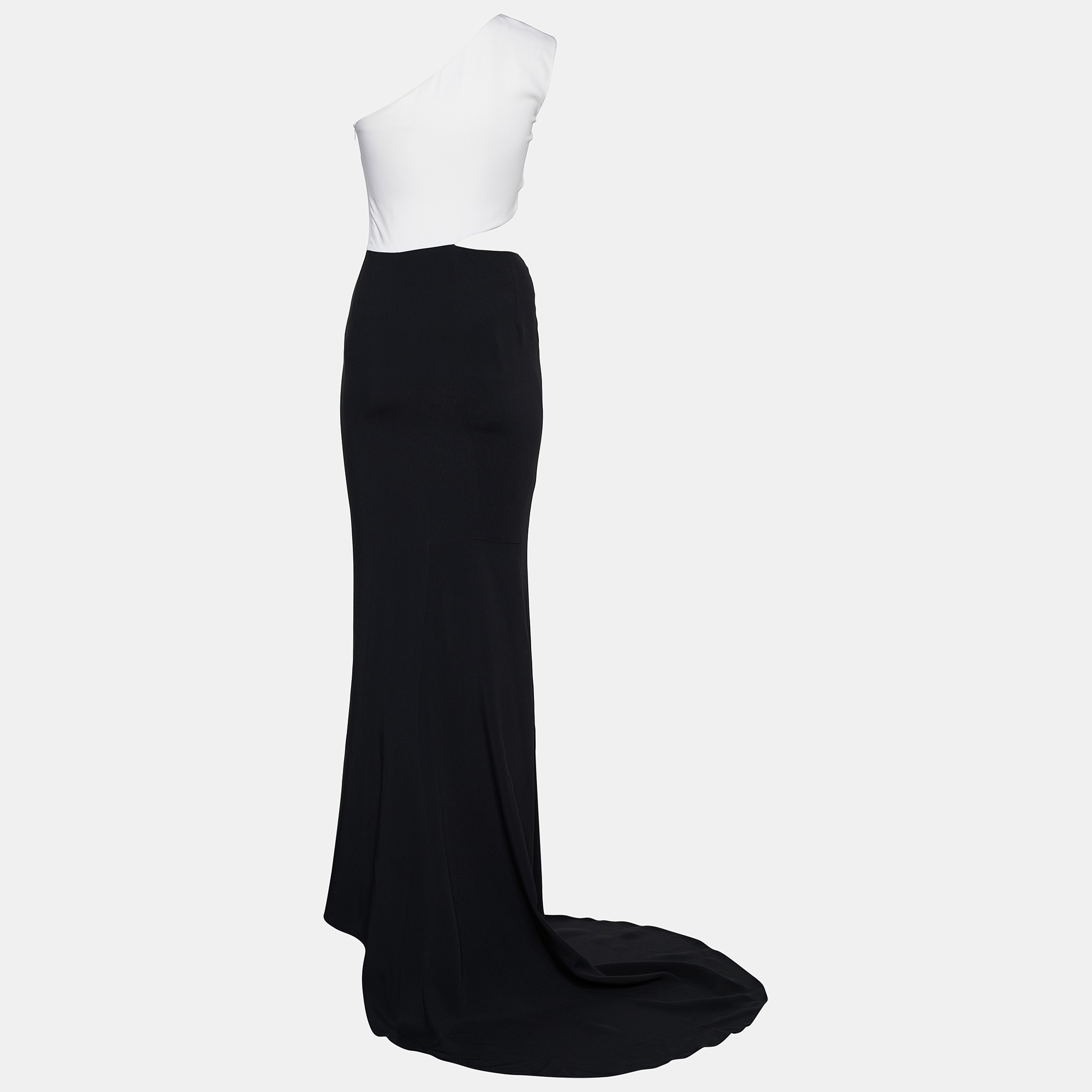 

Stella McCartney Monochrome Cutout Detail One Shoulder Trail Gown, Black
