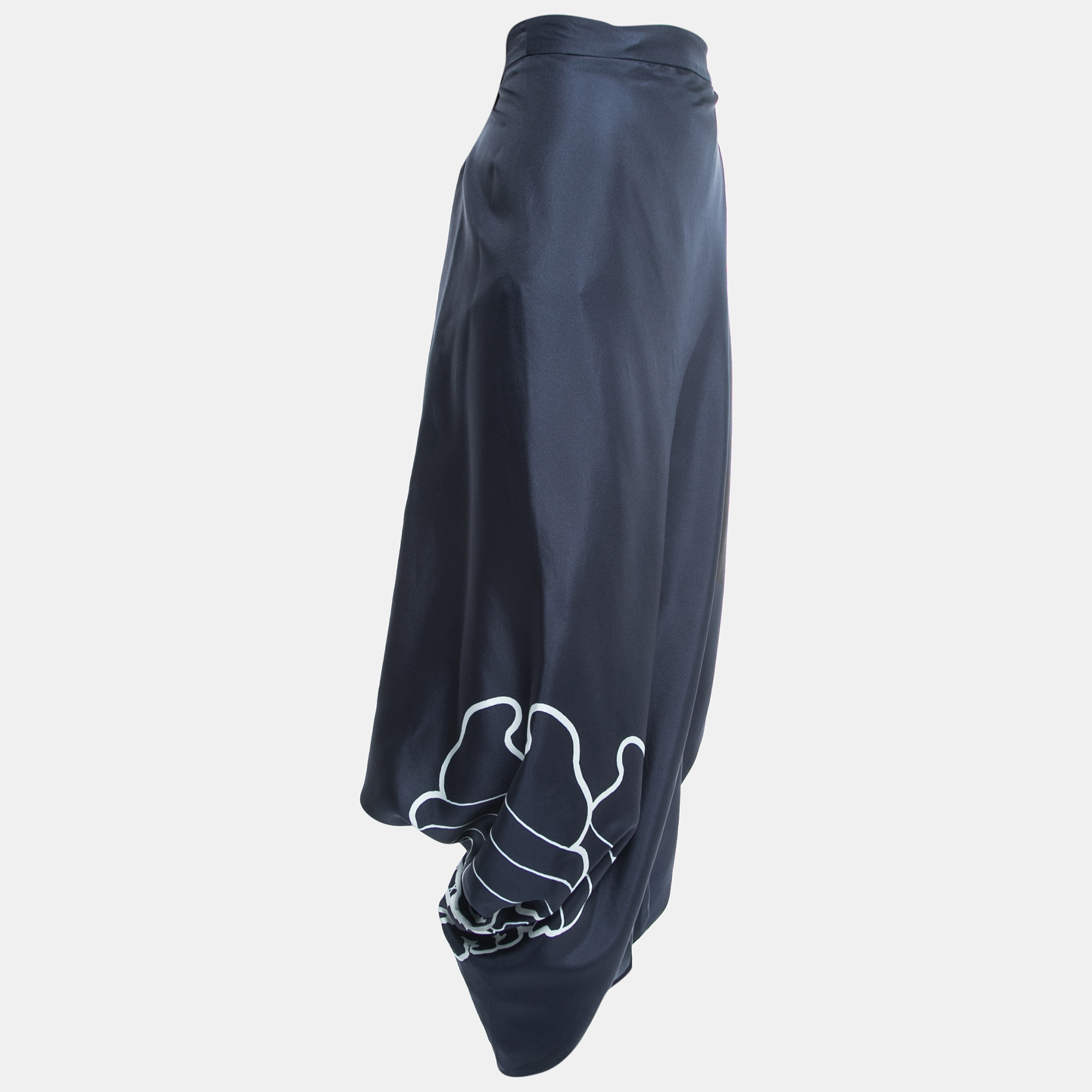 

Stella McCartney Blue Silk Printed Harem Pants, Navy blue