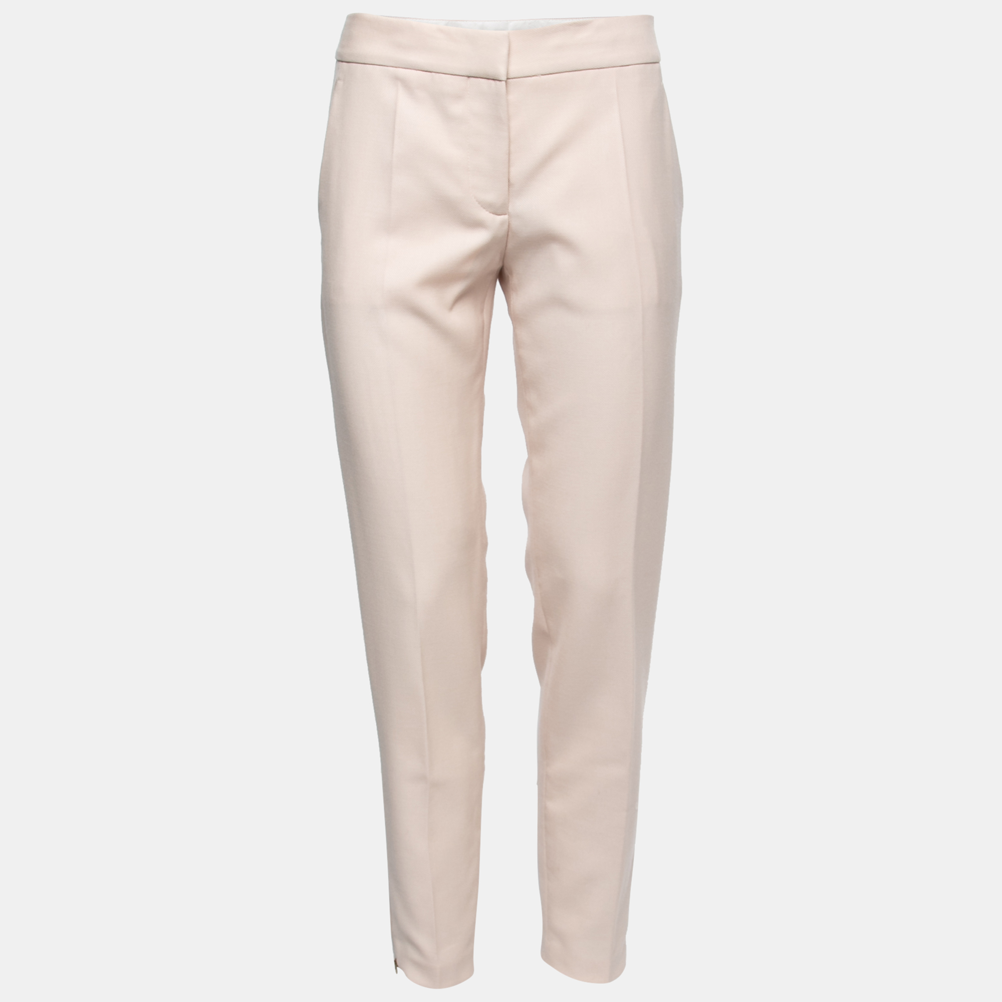 Pre-owned Stella Mccartney Pink Textured Wool Tailored Trousers S