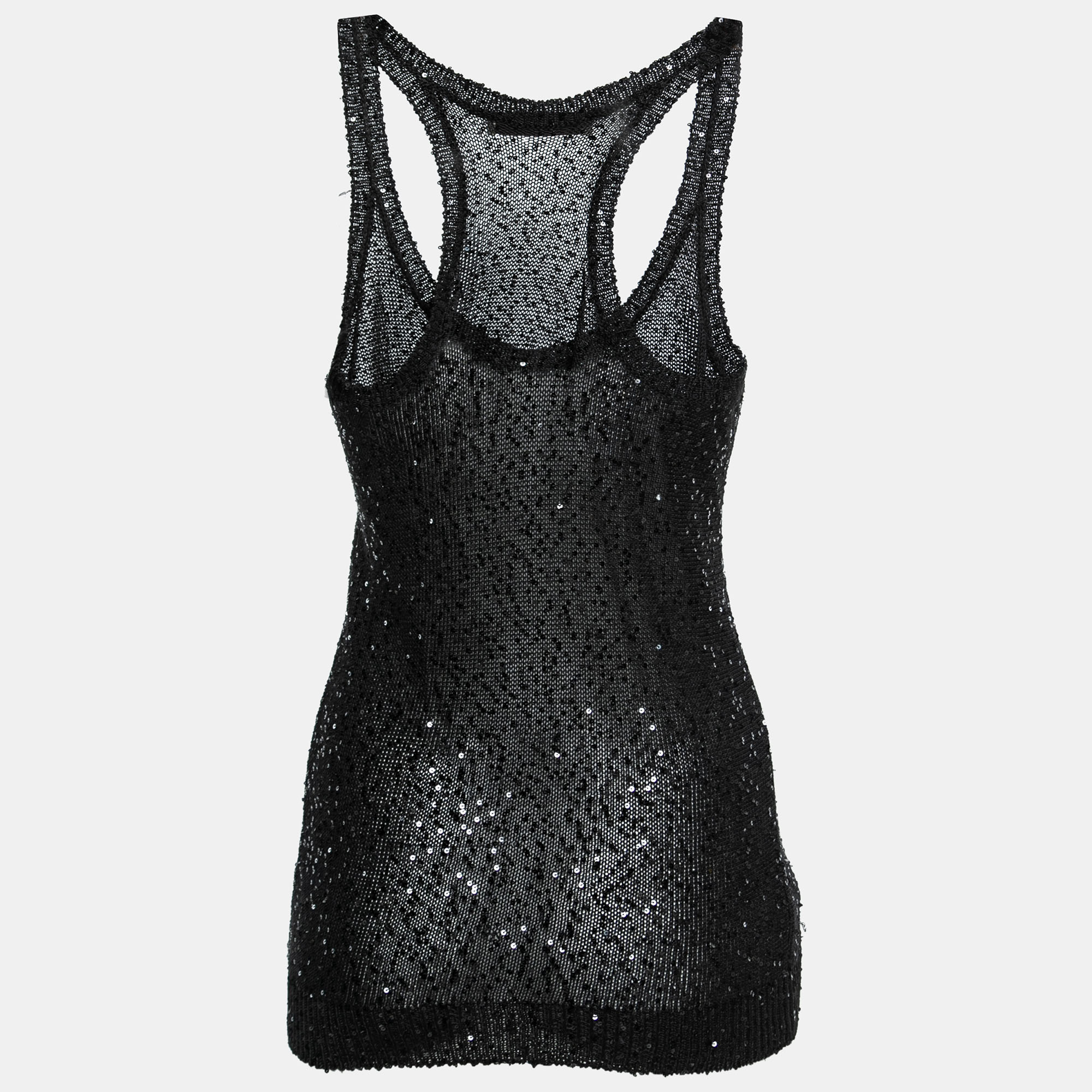 

Stella McCartney Black Sequined Knit Tank Top