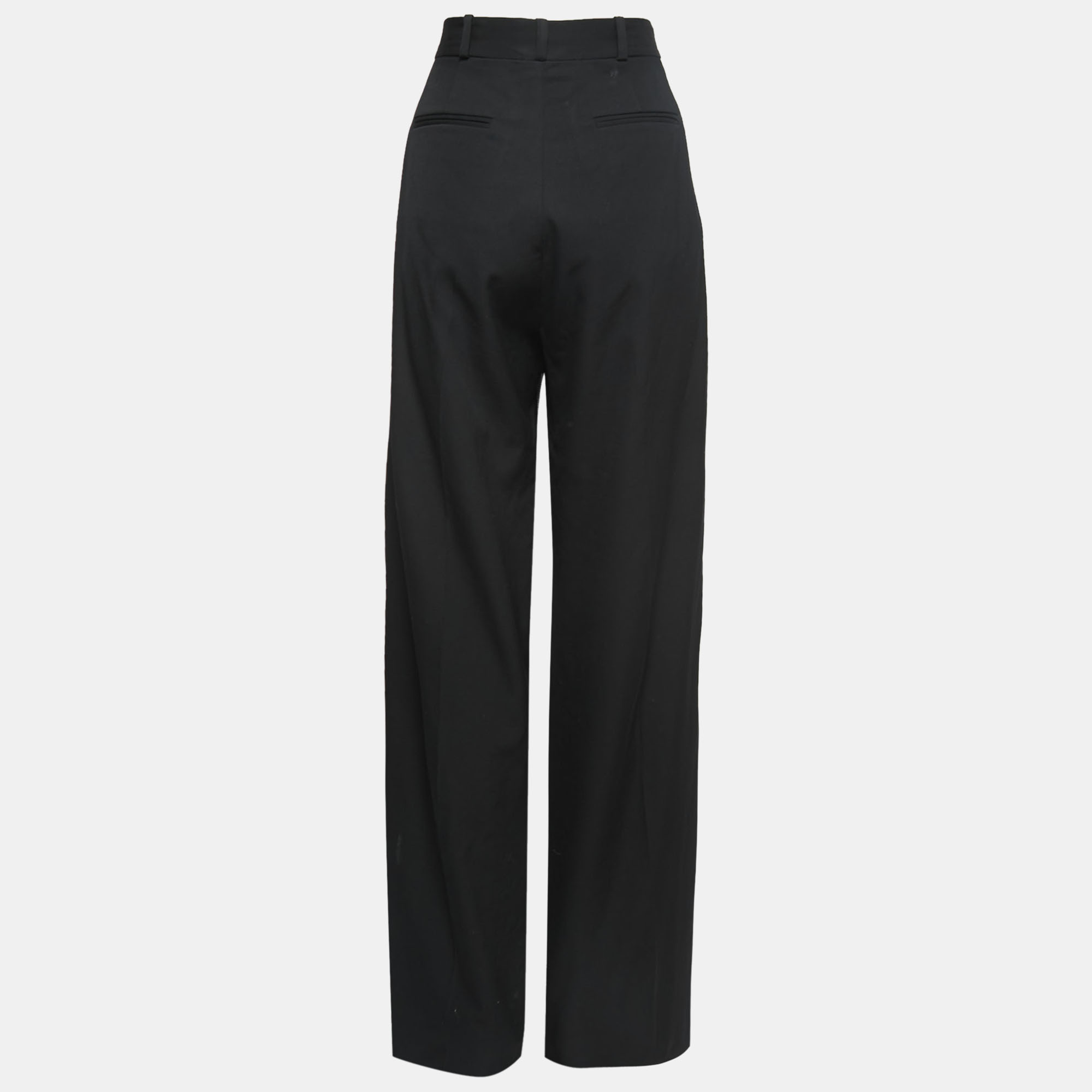 

Stella McCartney Grey Checked & Black Paneled Wool Straight Leg Pants