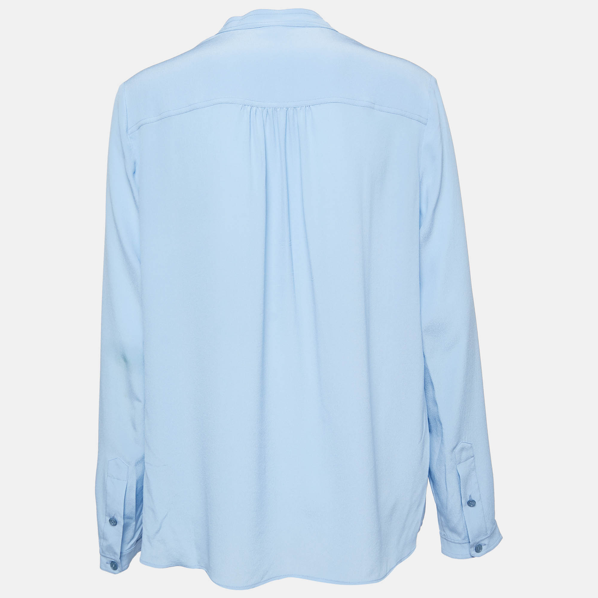 

Stella McCartney Blue Silk Estelle Long Sleeve Blouse