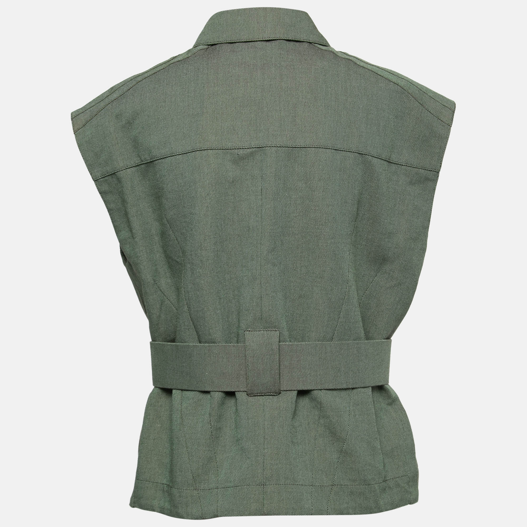 

Stella McCartney Green Canvas Belted Vest