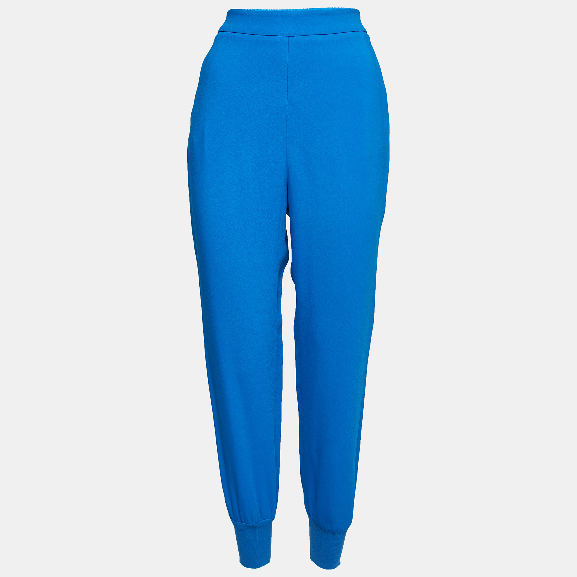 Pre-owned Stella Mccartney Blue Crepe Joggers M