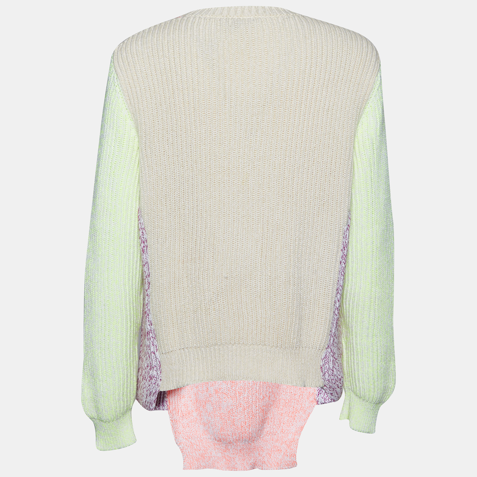 

Stella McCartney Color Block Cable Knit Crew Neck Sweater, Multicolor