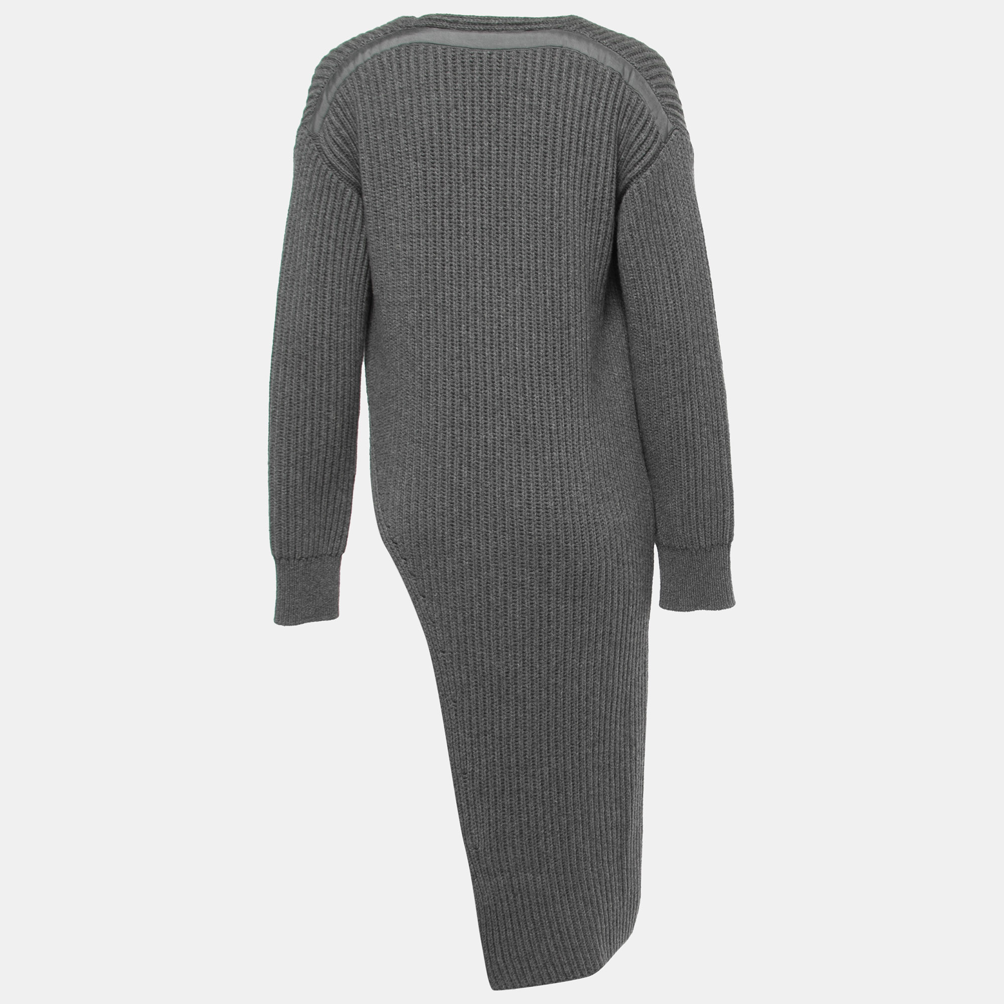 

Stella McCartney Grey Cashmere Knit Side Slit Sweater Dress