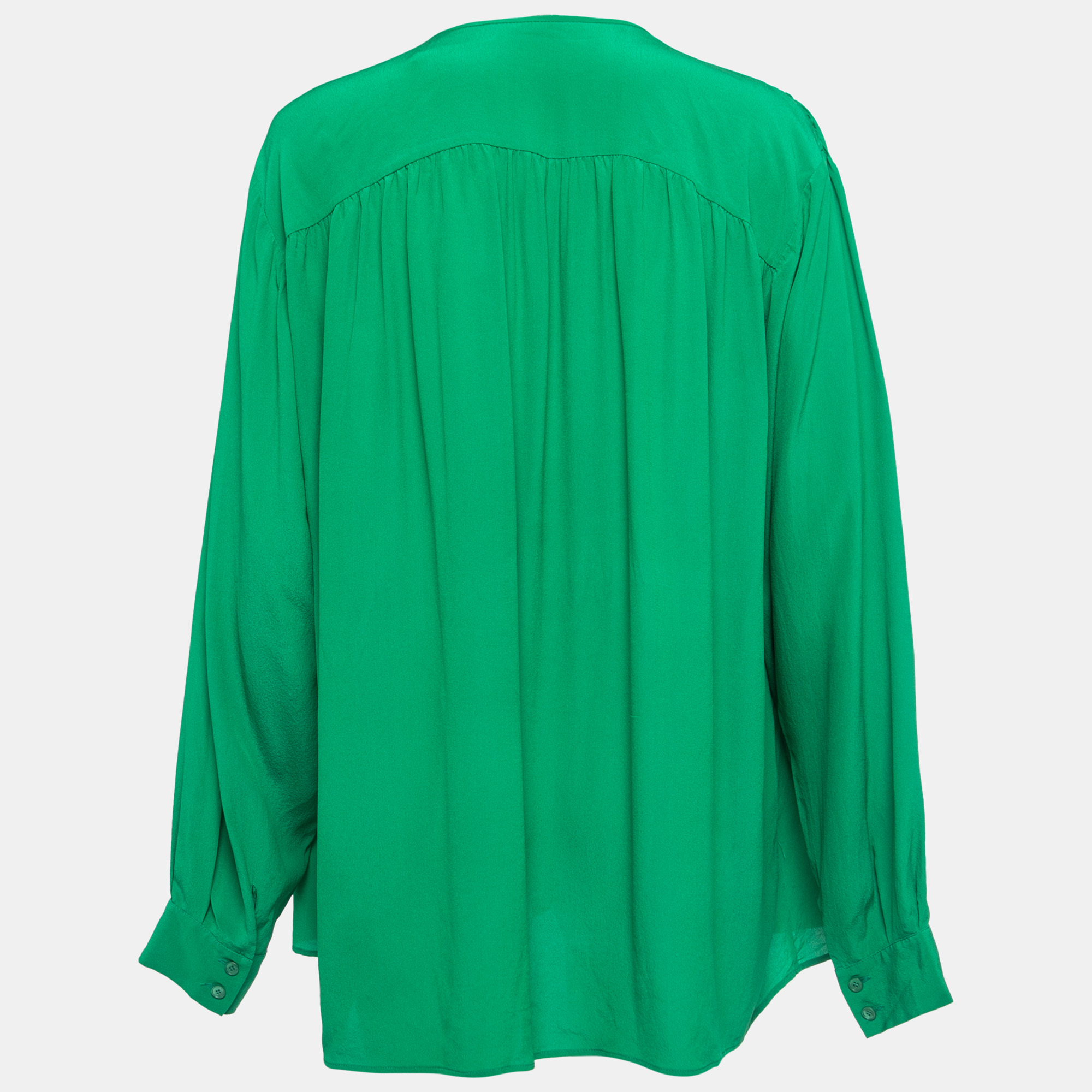 

Stella McCartney Green Silk Long Sleeve Blouse