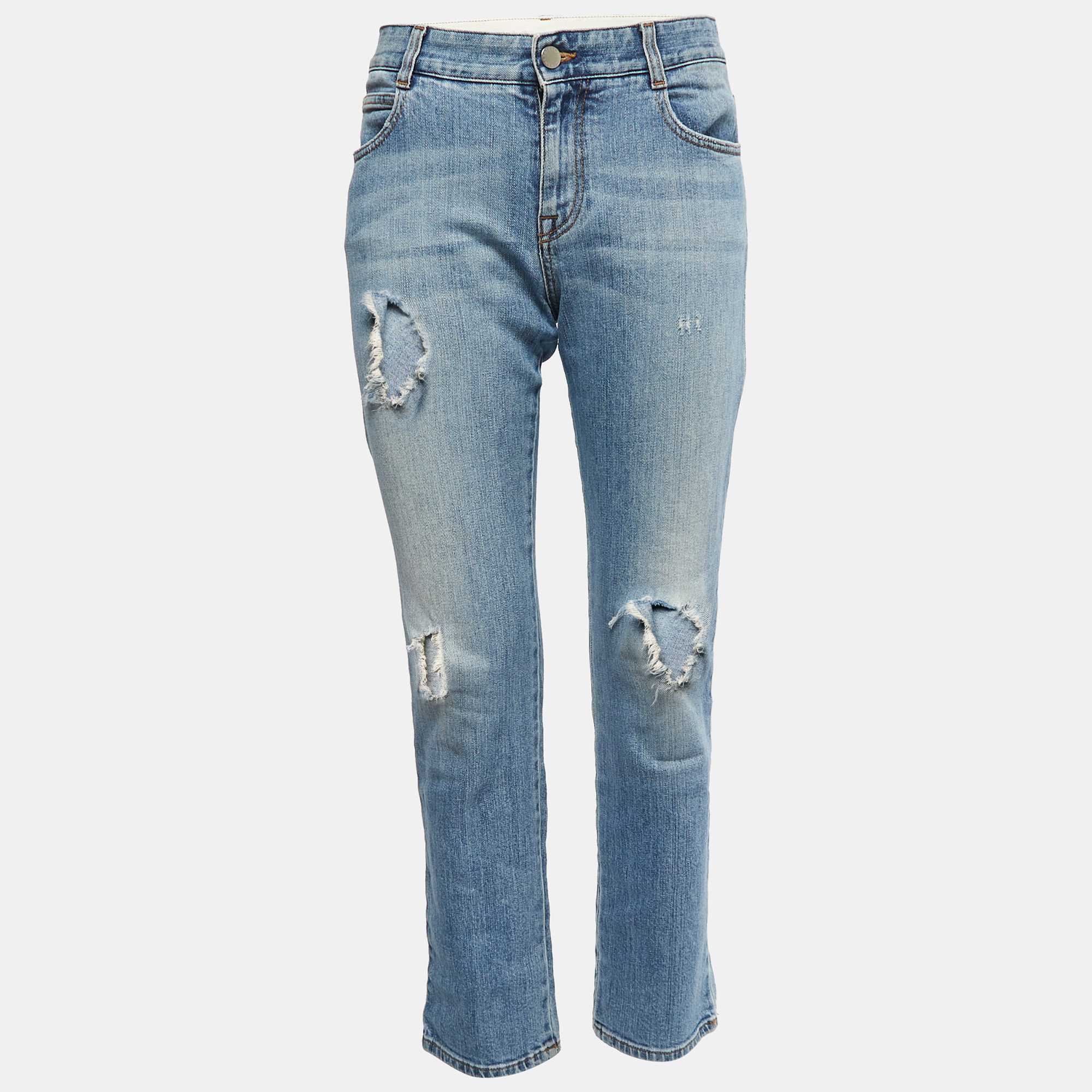 

Stella McCartney Blue Washed & Distressed Denim Jeans  Waist 27