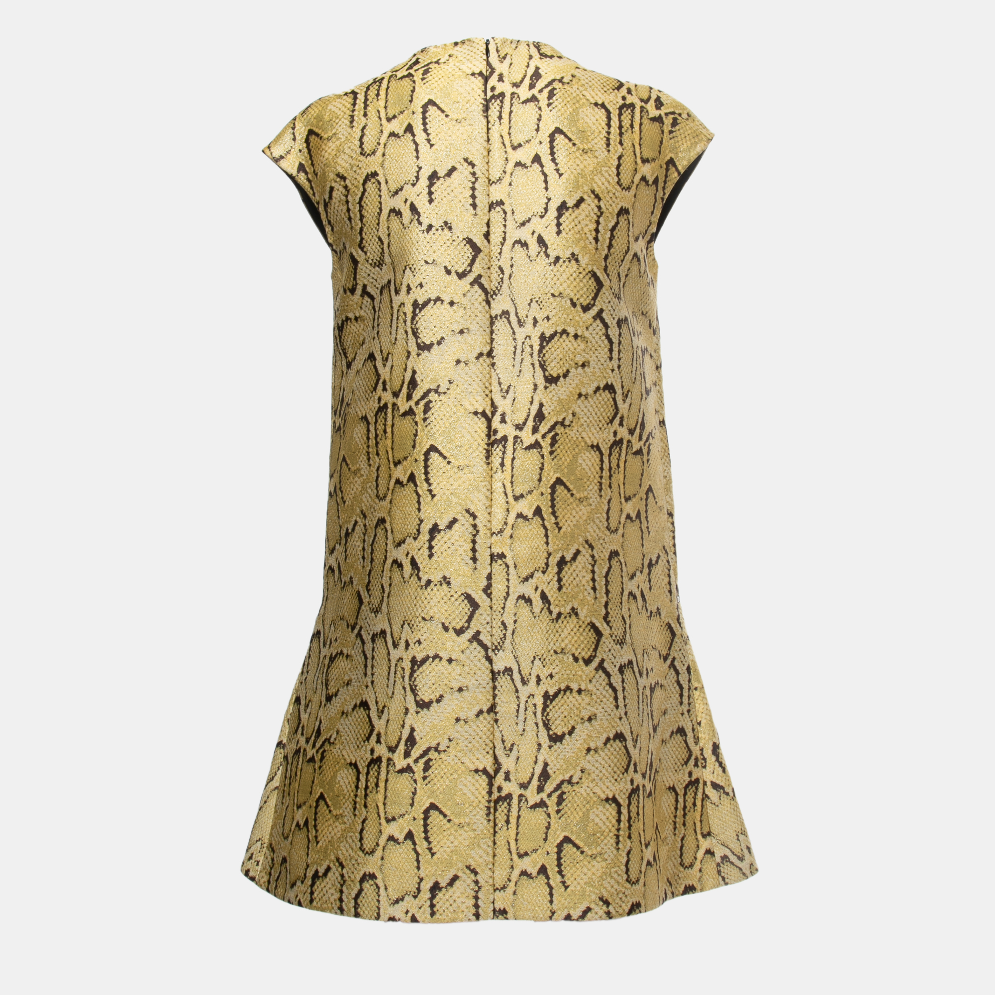 

Stella McCartney Yellow Python Jacquard Cap Sleeve Mini Dress
