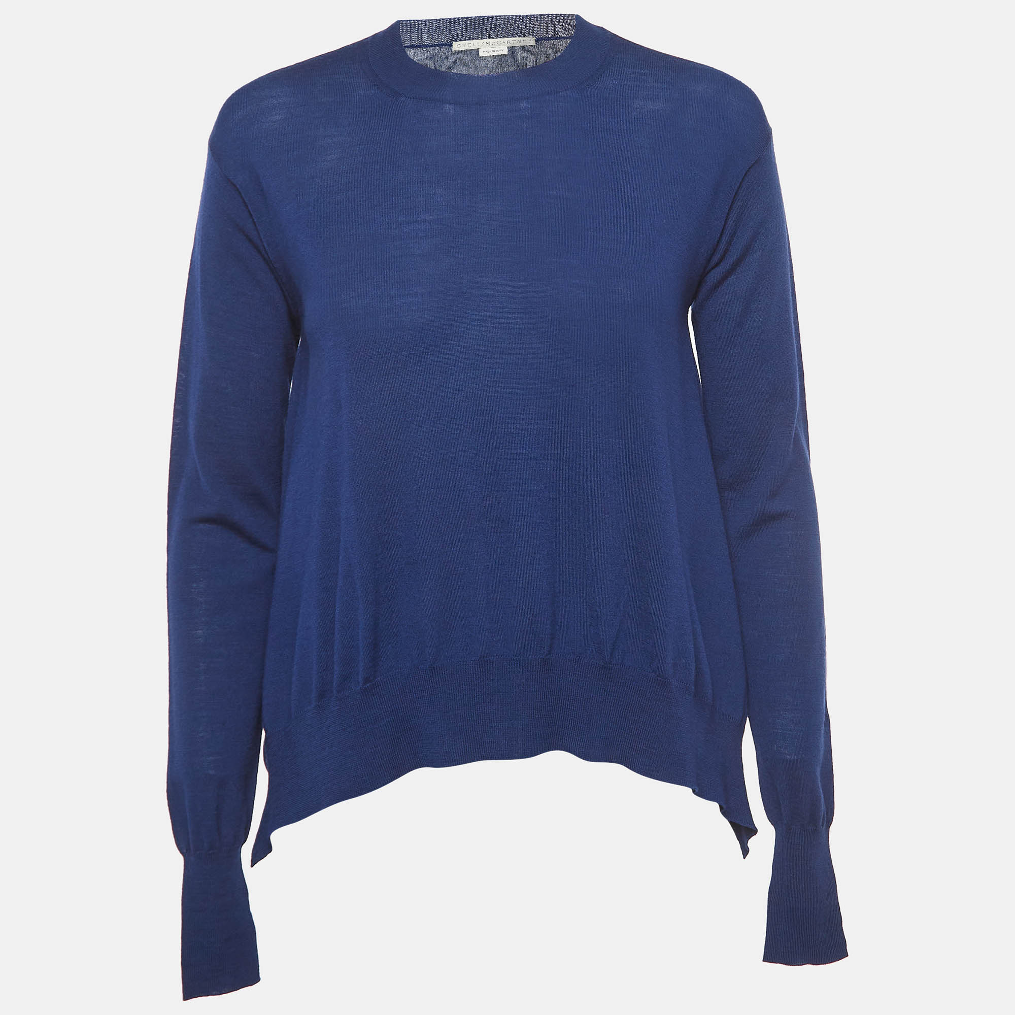 Pre-owned Stella Mccartney Blue Wool Crew Neck Flared Sweater S