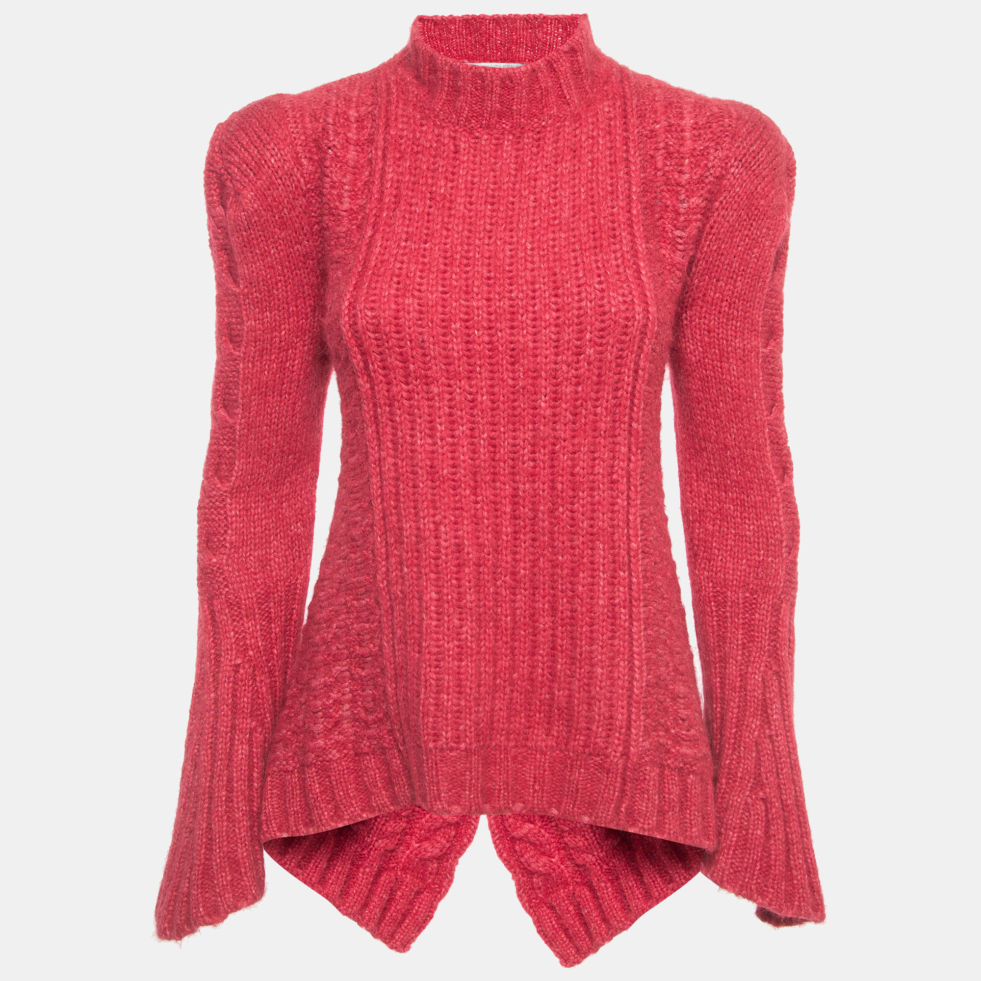 

Stella McCartney Red Wool Knit Flared Sweater Top