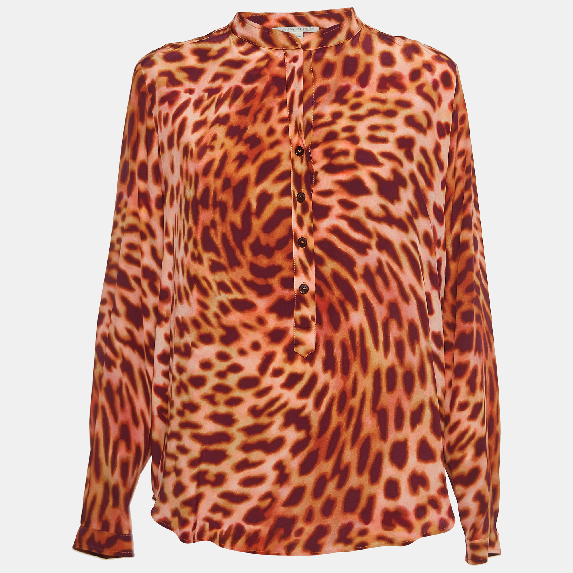 

Stella McCartney Multicolor Print Silk Buttoned Shirt Blouse