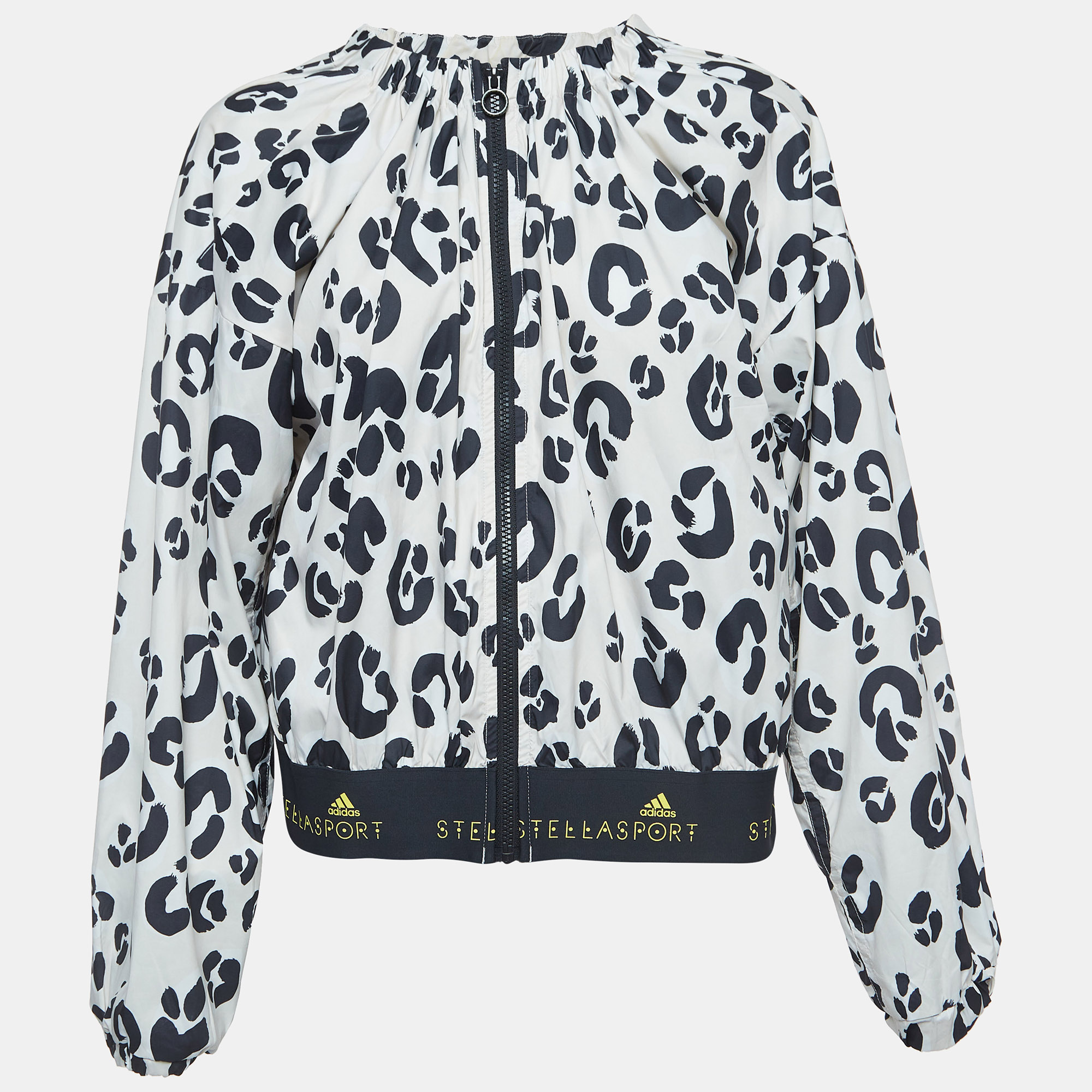 

Stella McCartney Stella Sport X Adidas Leopard Print Synthetic Zip Front Jacket L, White