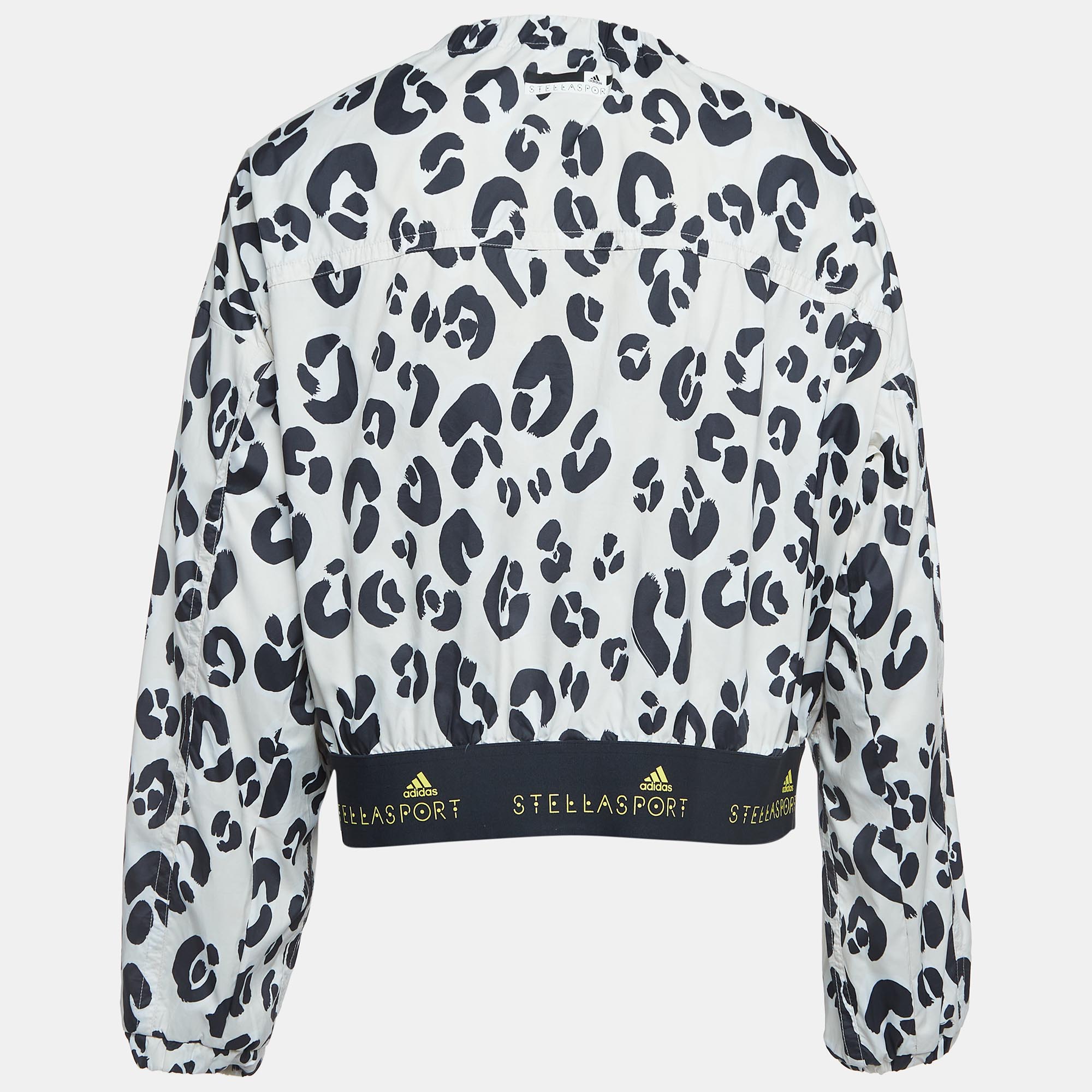 

Stella McCartney Stella Sport X Adidas Leopard Print Synthetic Zip Front Jacket, White