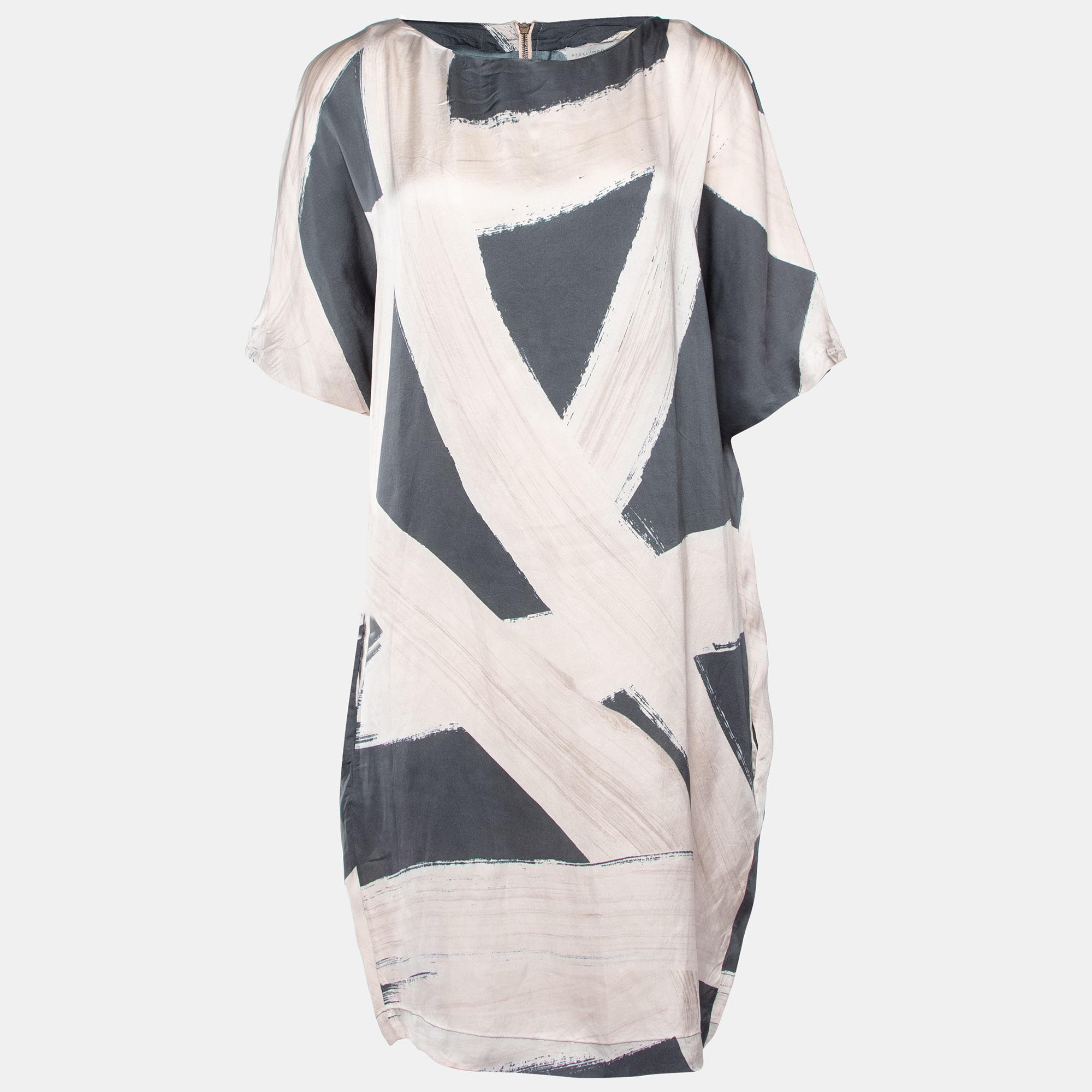 

Stella McCartney Pink/Grey Printed Silk Tunic M