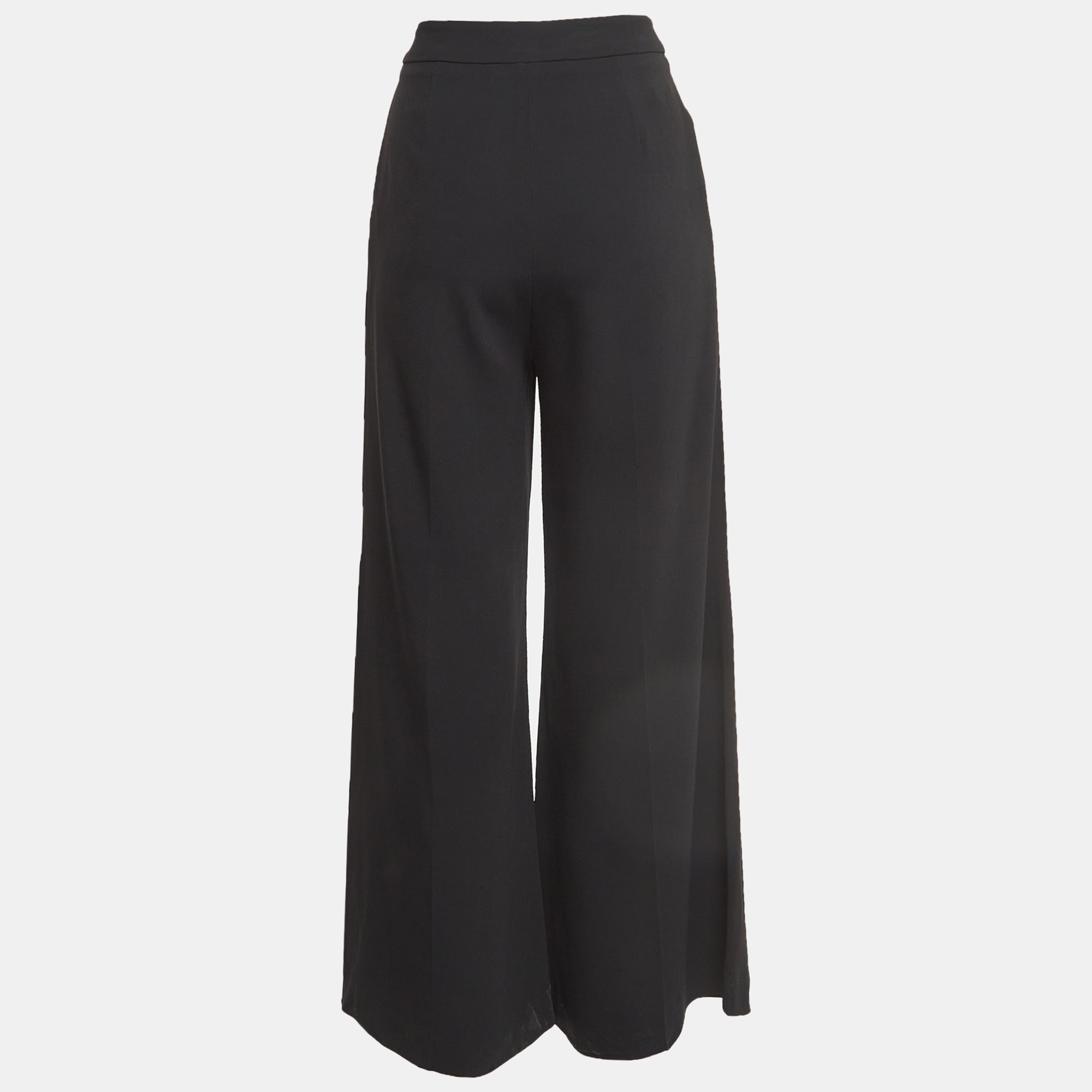 

Stella McCartney Black Crepe Zipper Flared Trousers