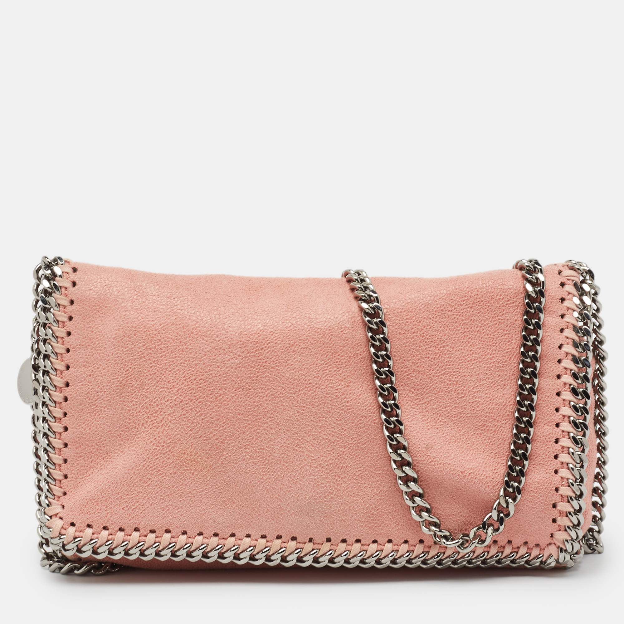 Pre-owned Stella Mccartney Pink Faux Leather Falabella Chain Shoulder Bag