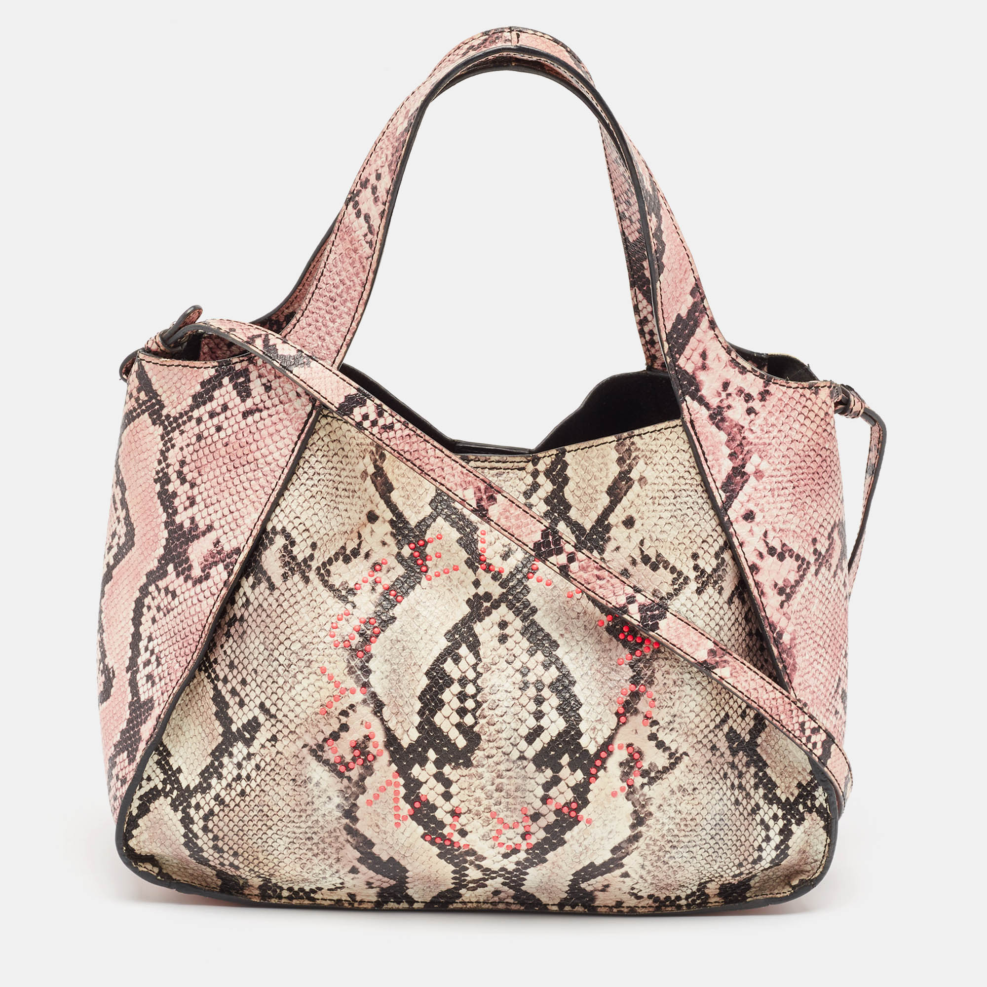 

Stella McCartney Multicolor Faux Snakeskin Embossed Leather Logo Tote