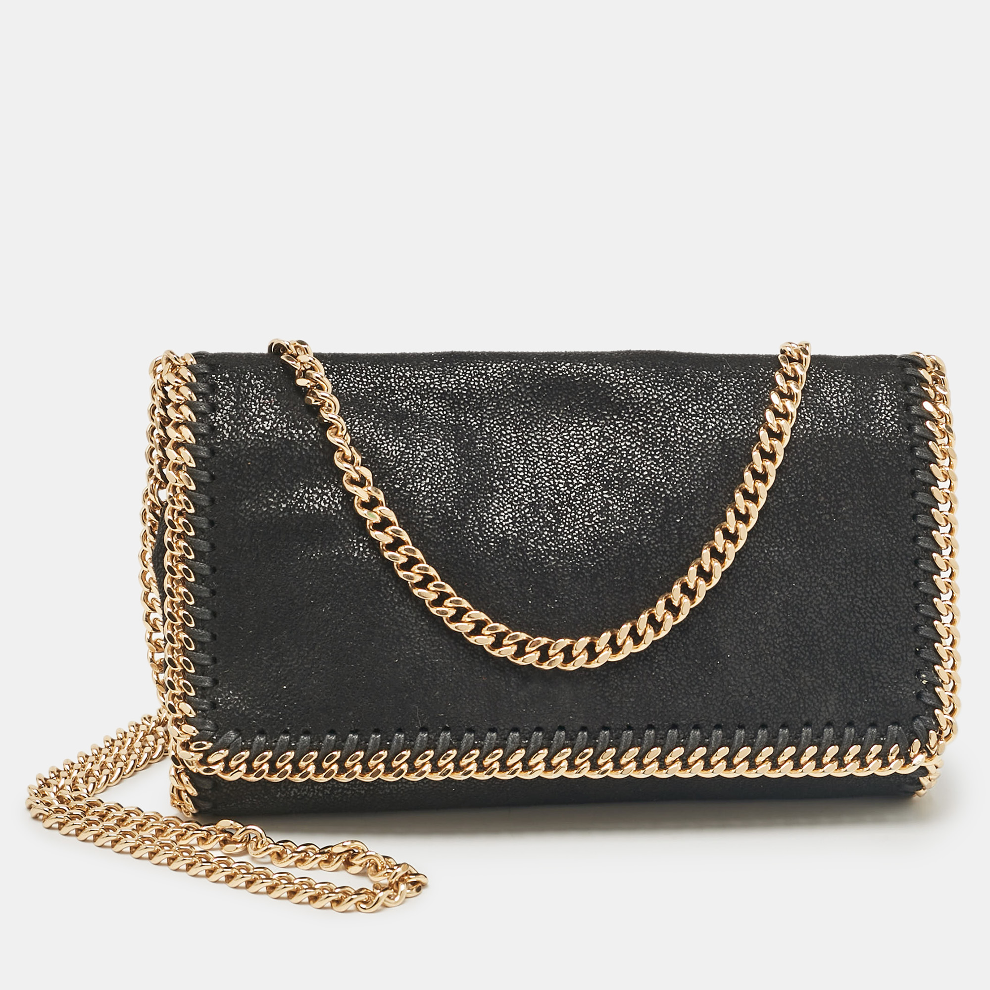 

Stella McCartney Black Faux Suede Falabella Flap Crossbody Bag