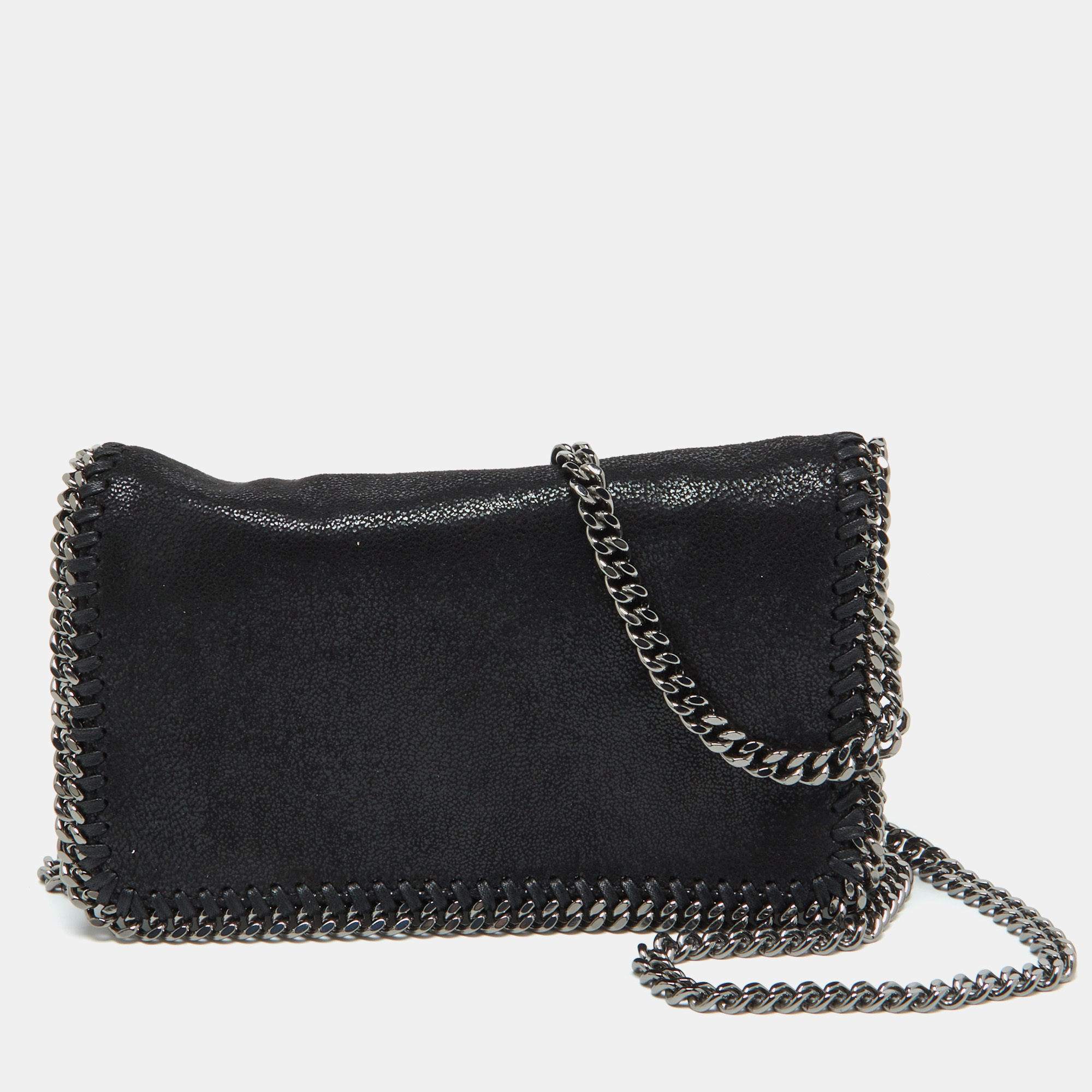 

Stella McCartney Black Faux Suede Falabella Flap Crossbody Bag