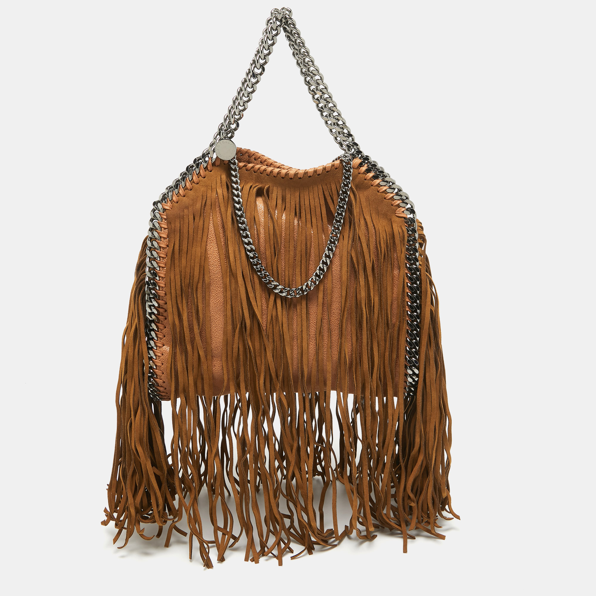 

Stella McCartney Brown Faux Suede Falabella Fringe Bag