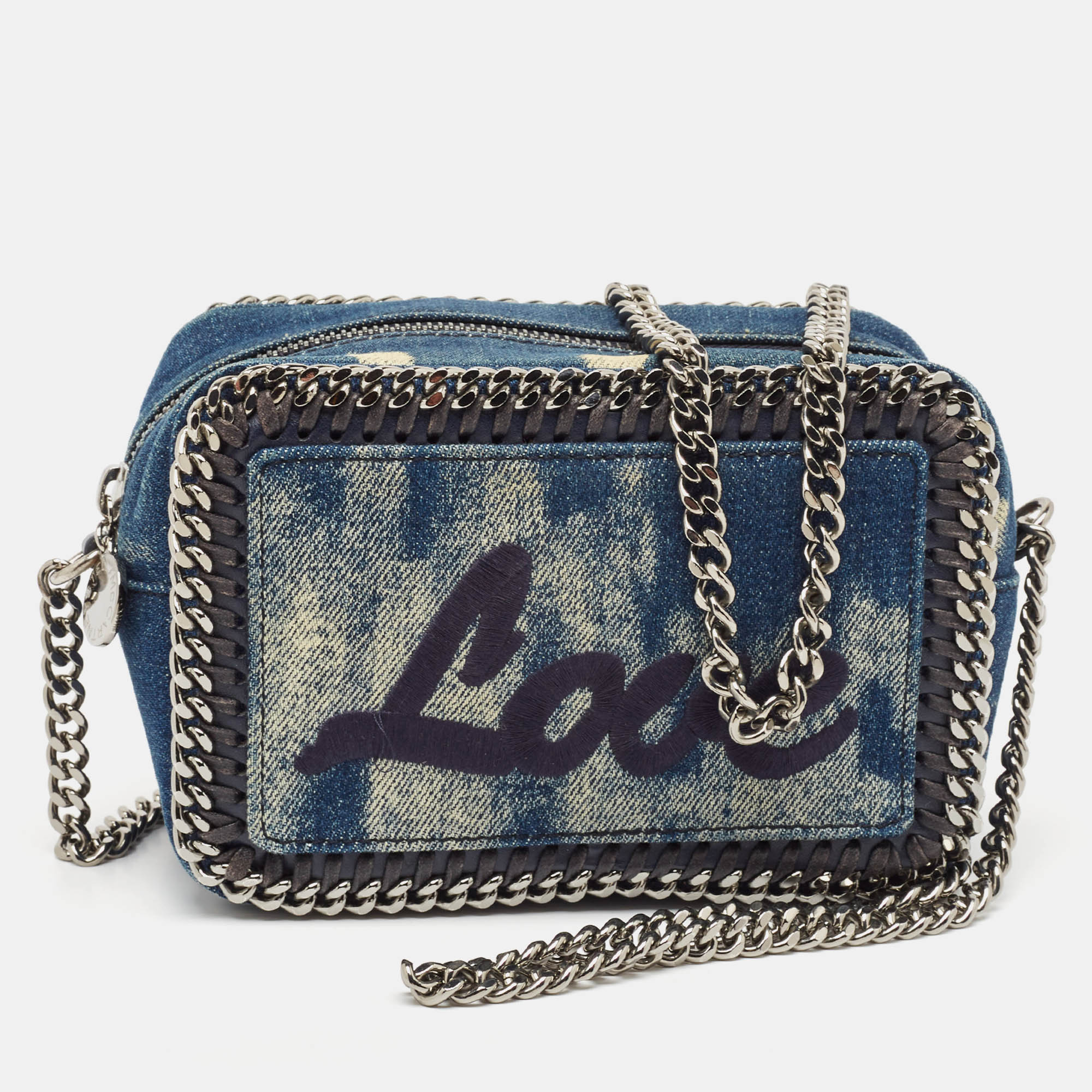 

Stella McCartney Blue Denim Love Falabella Camera Crossbody Bag