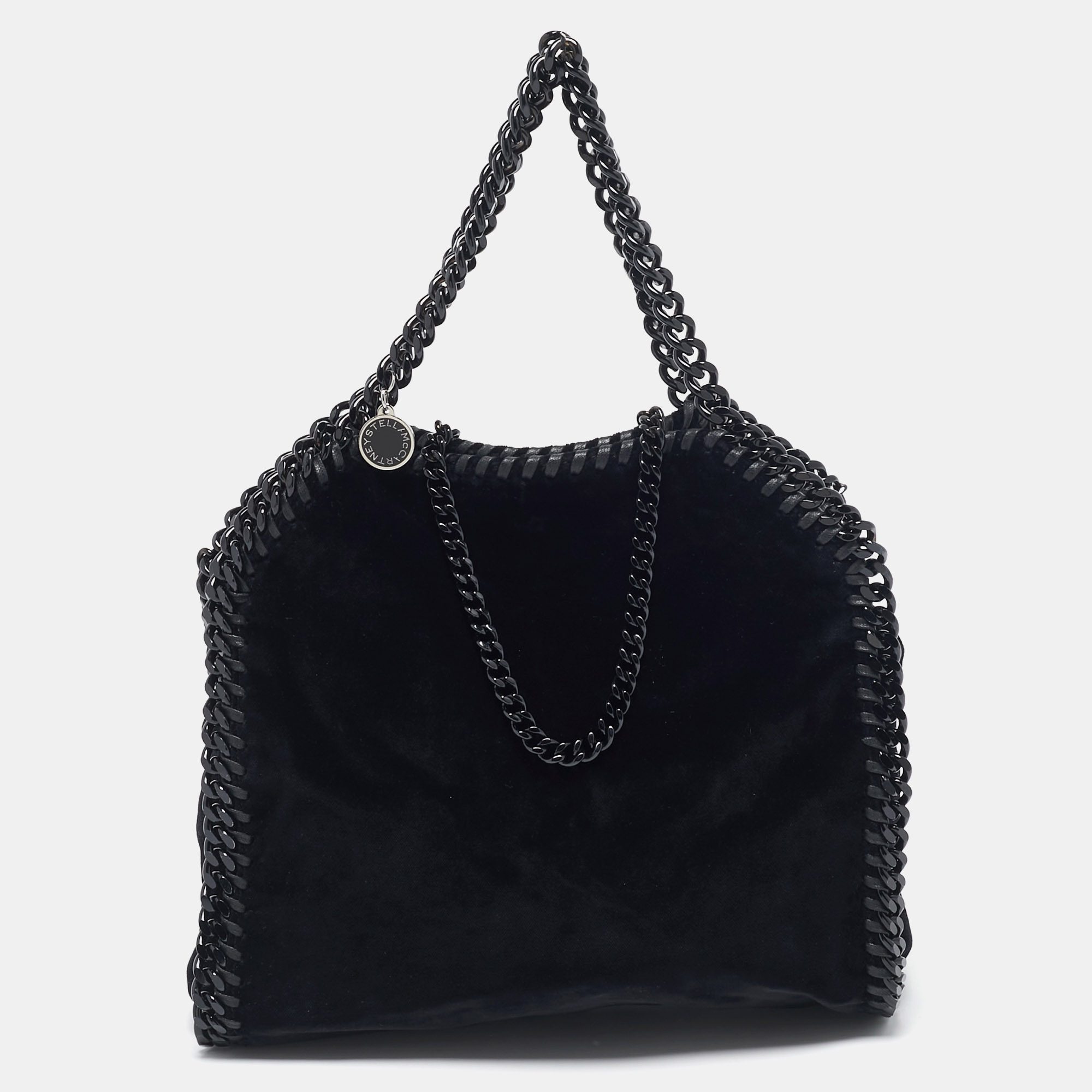 

Stella McCartney Black Velvet Mini Falabella Tote