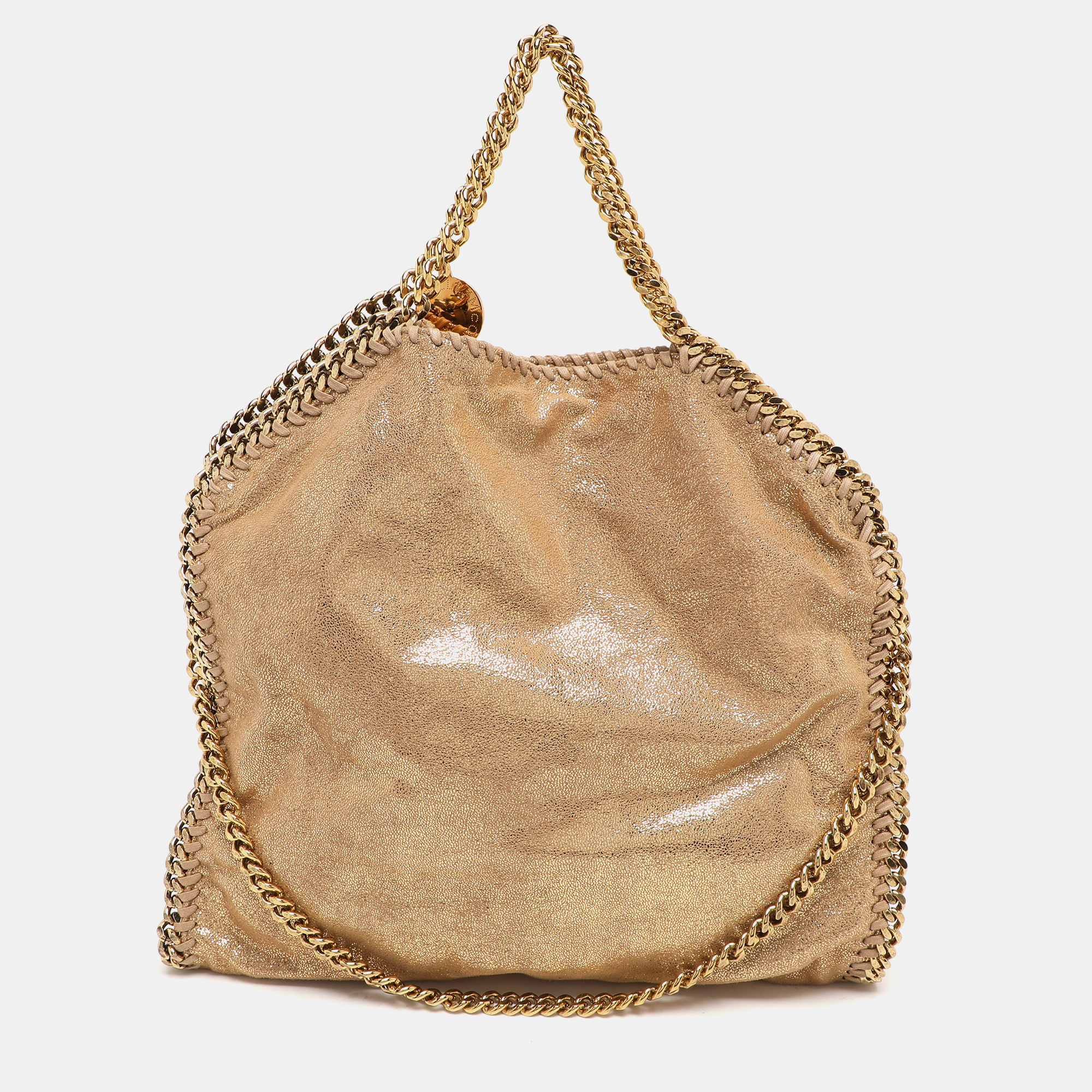 

Stella McCartney Gold Faux Suede Small Falabella Tote