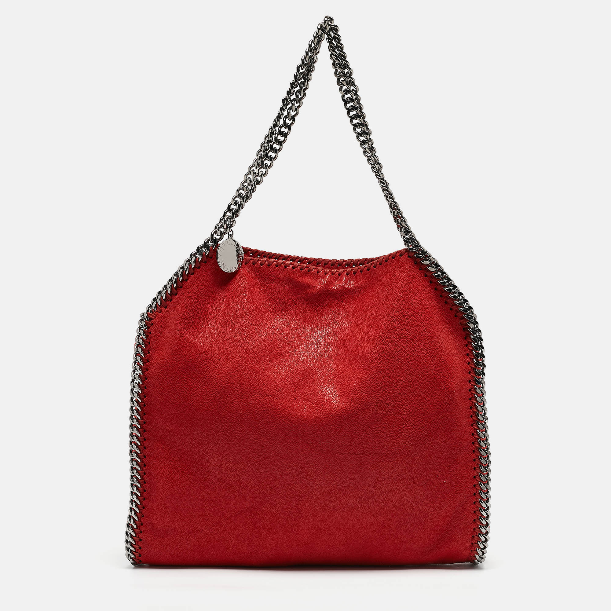 

Stella McCartney Red Faux Suede Small Falabella Tote