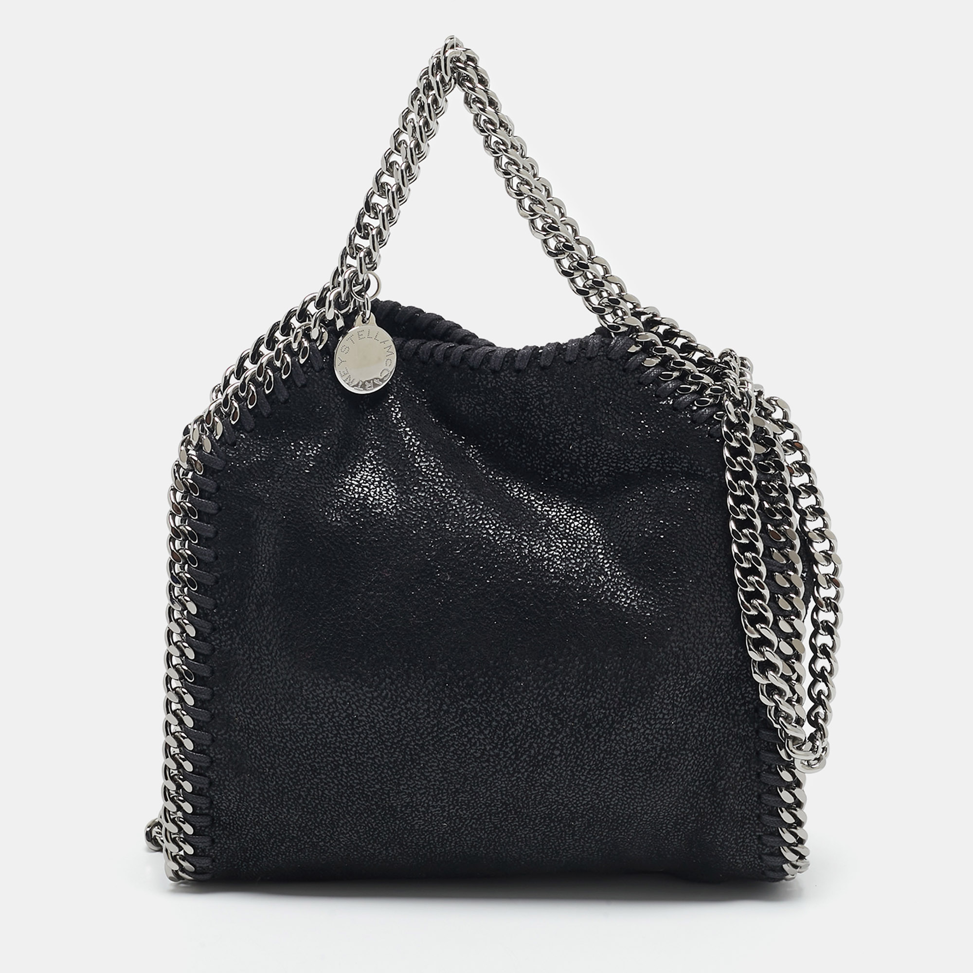 

Stella McCartney Black Faux Suede Tiny Falabella Tote