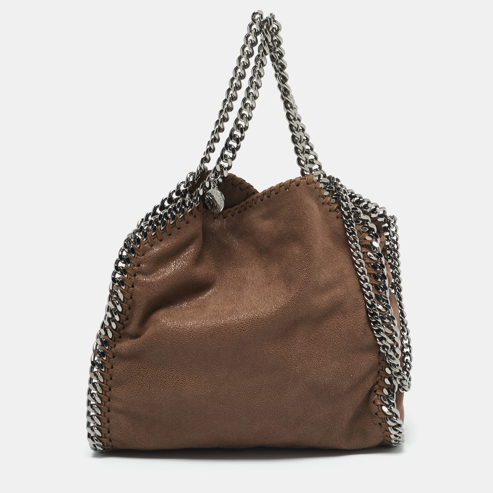 

Stella McCartney Dark Beige Faux Leather Mini Falabella Tote