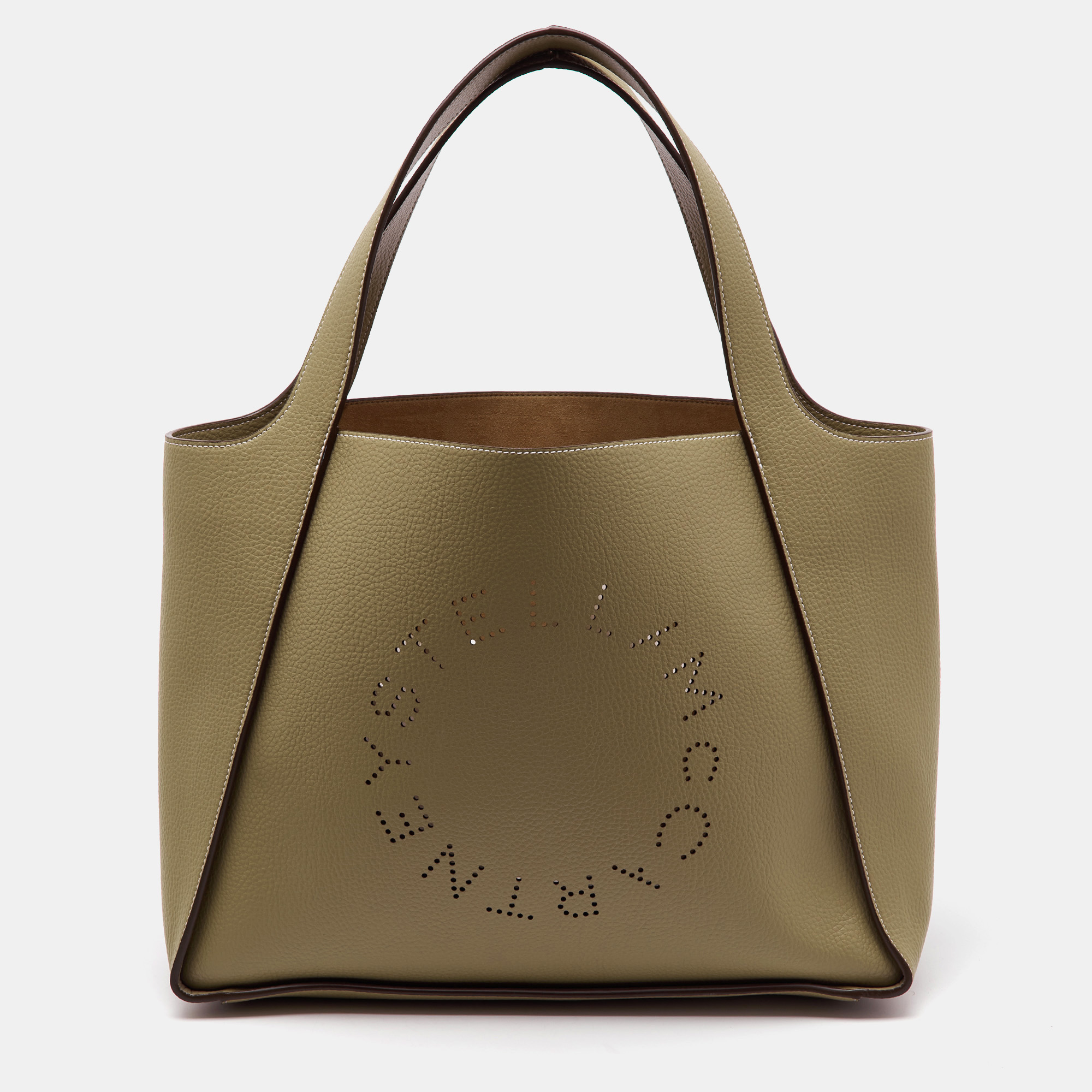 

Stella McCartney Sand Brown Faux Leather The Logo Large Tote