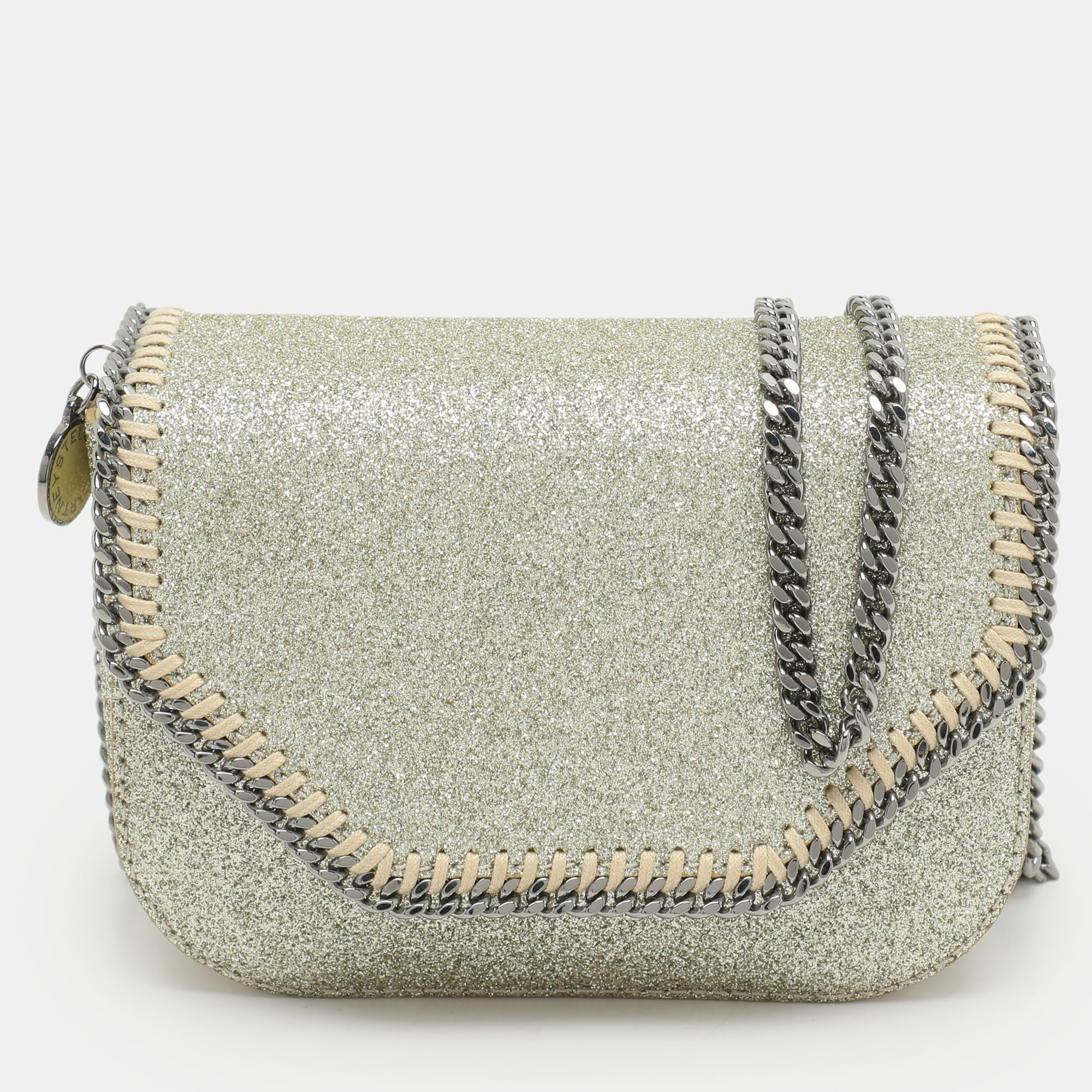 

Stella McCartney Gold Glitter Mini Falabella Box Shoulder Bag