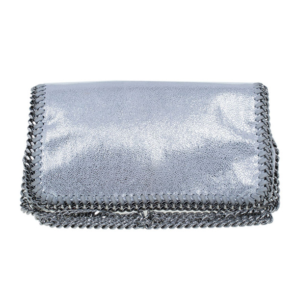 Pre Owned Stella McCartney Silver Faux Leather Falabella Clutch