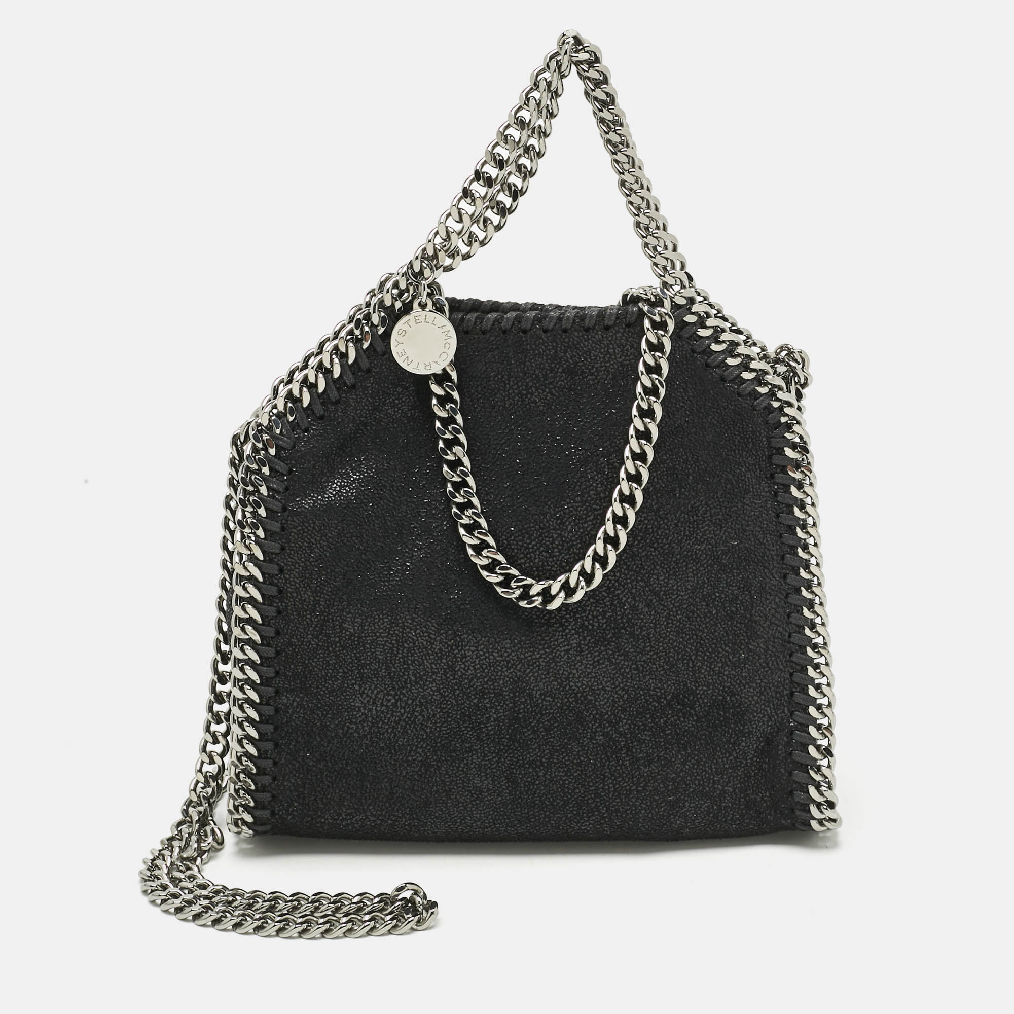 

Stella McCartney Black Faux Suede Tiny Falabella Tote