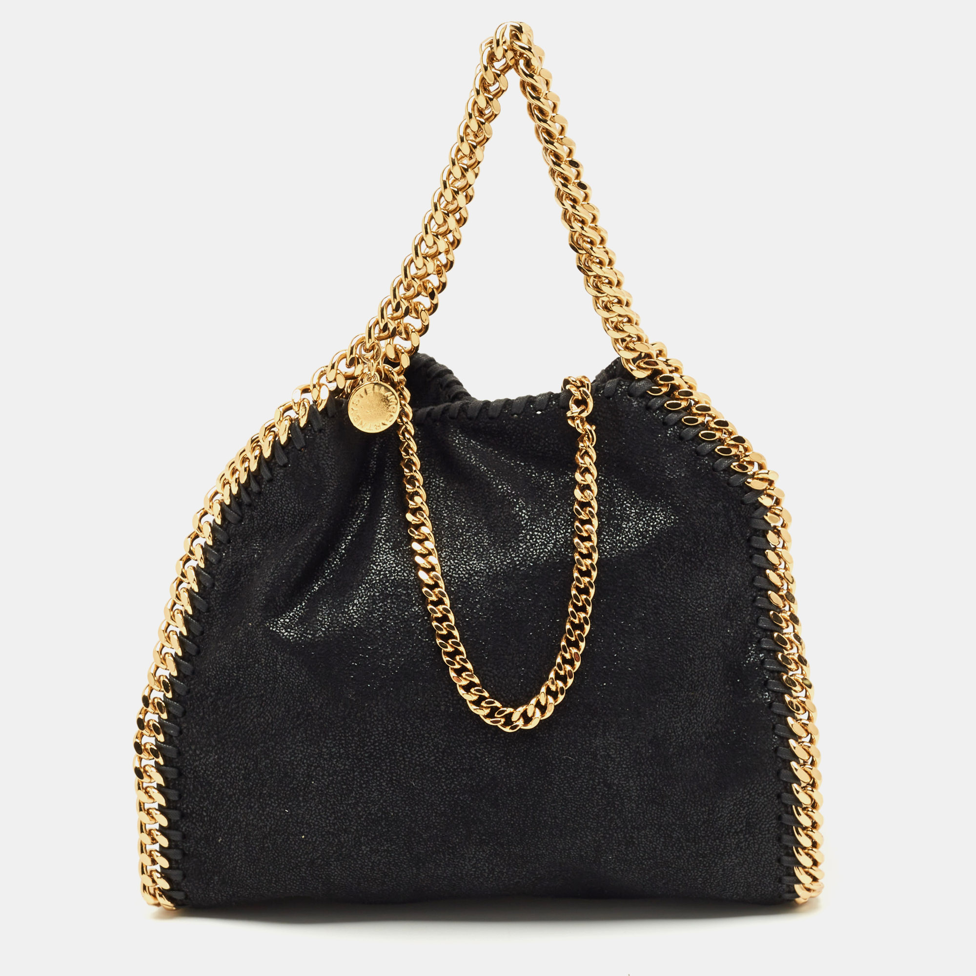 

Stella McCartney Black Faux Suede Mini Falabella Tote
