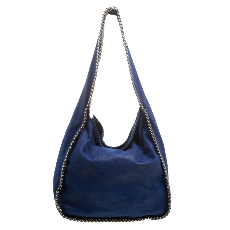 Pre Owned Stella McCartney Blue Faux Leather Falabella Hobo