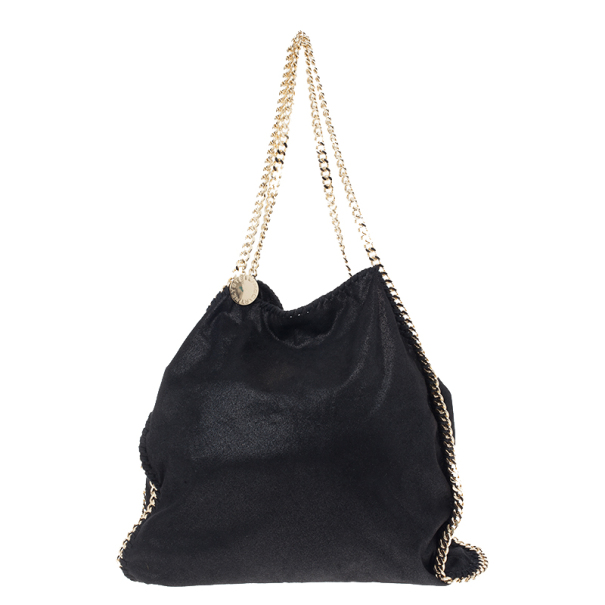 Pre Owned Stella McCartney Black Faux Suede Falabella Shoulder Bag