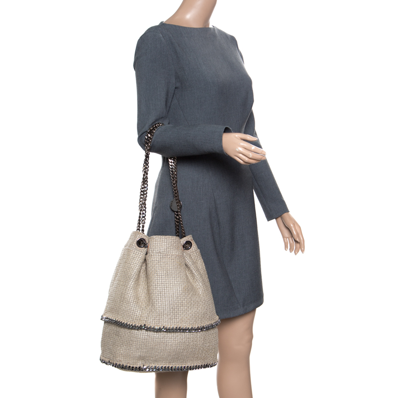 

Stella McCartney Beige Woven Fabric Bucket Tote