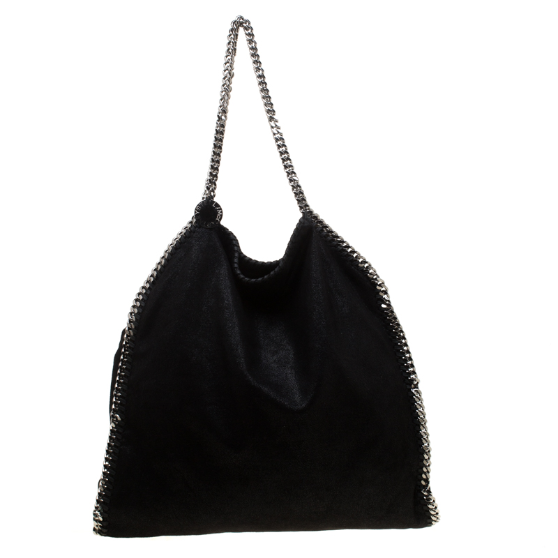 مملوكة مسبقًا Stella McCartney Black Faux Leather Large Falabella Tote