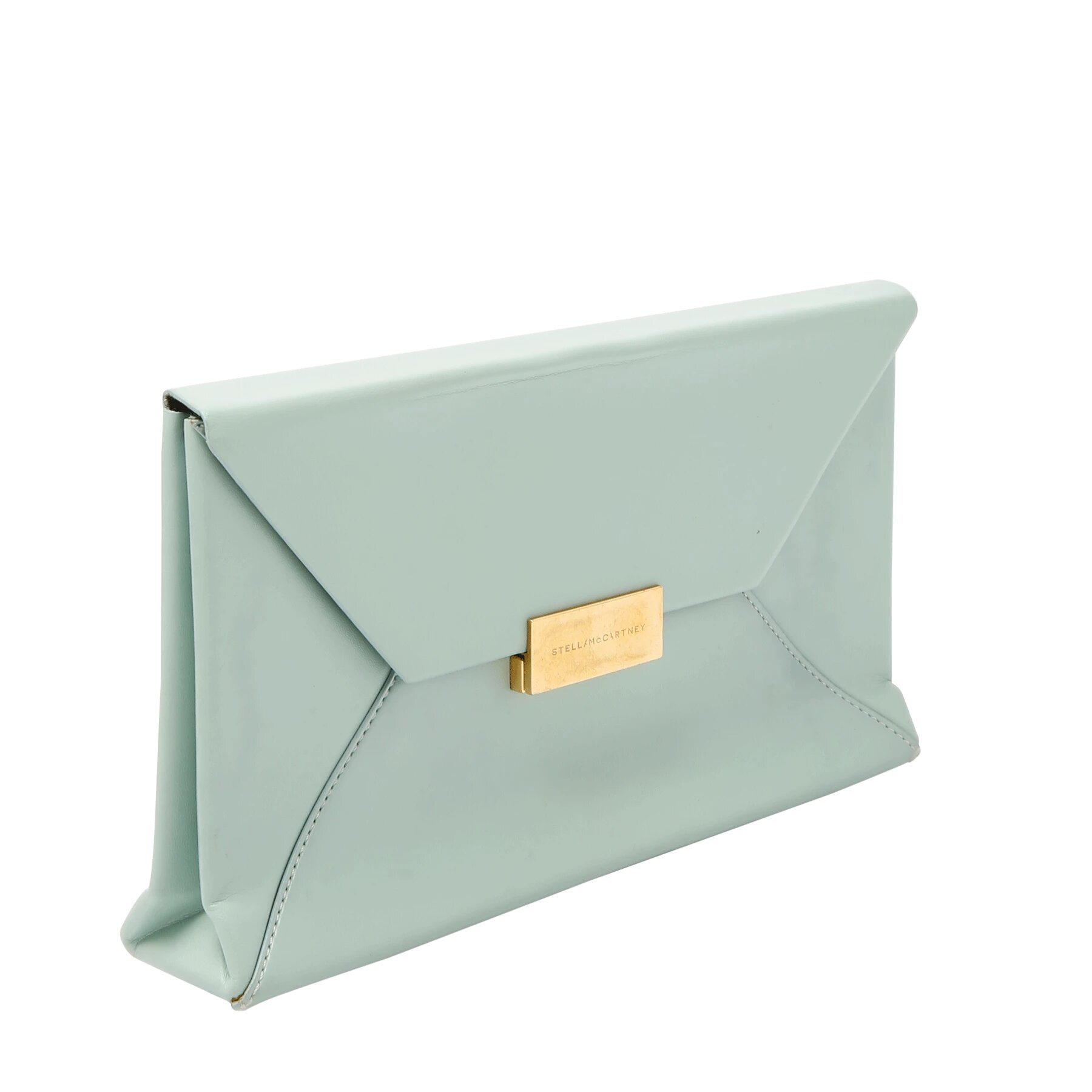 

Stella McCartney Light Teal Leather Beckett Clutch, Blue